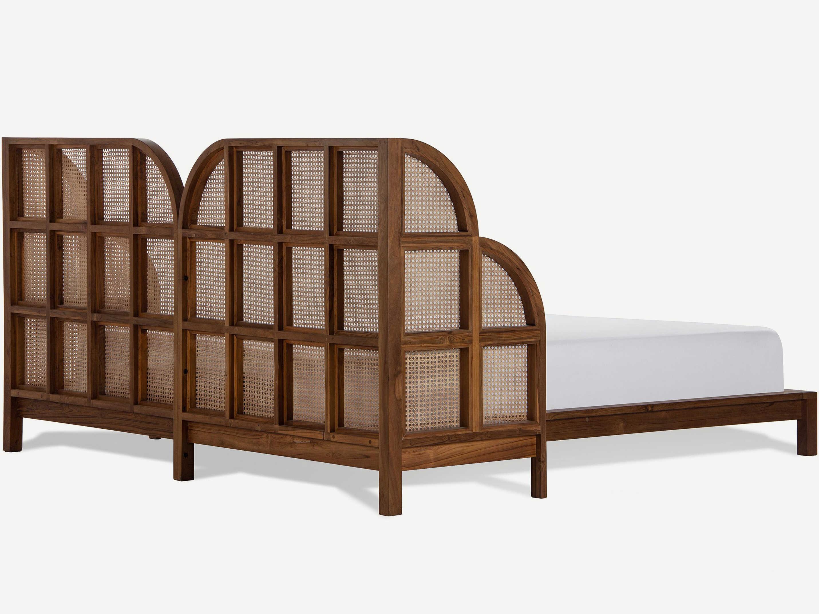 Union Home Nest Porto Natural Teak Wood Panel Bed