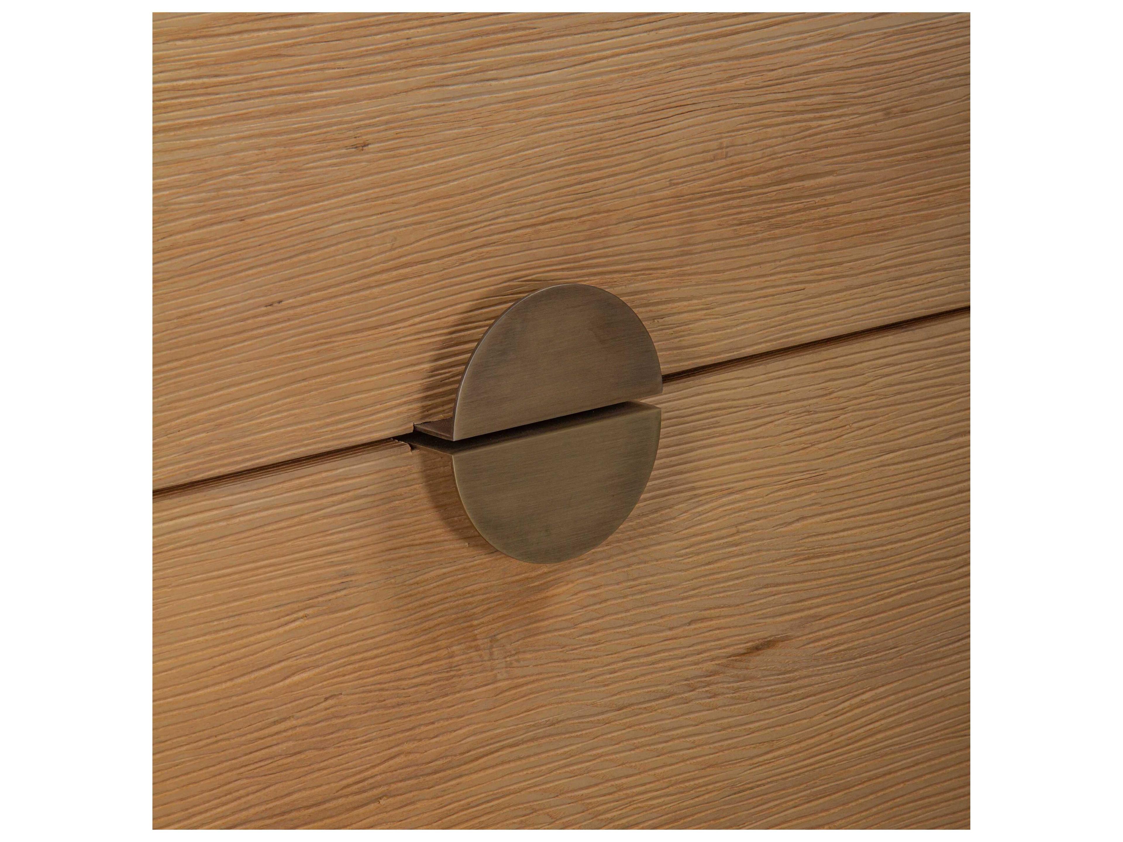 Union Home Podium 2-Drawers Brown Oak Wood Nightstand