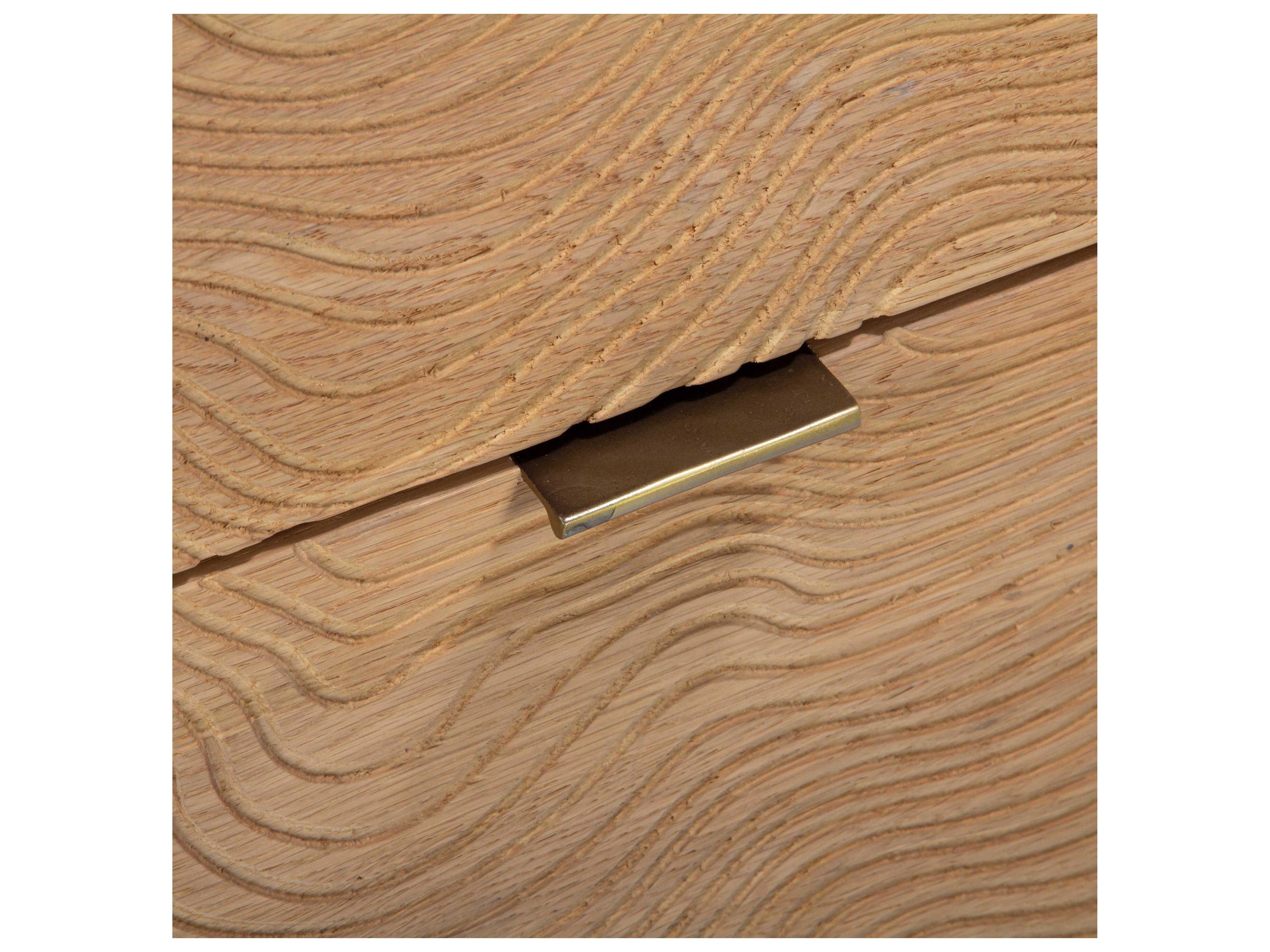 Union Home Textured 2-Drawers Oak Wood Nightstand