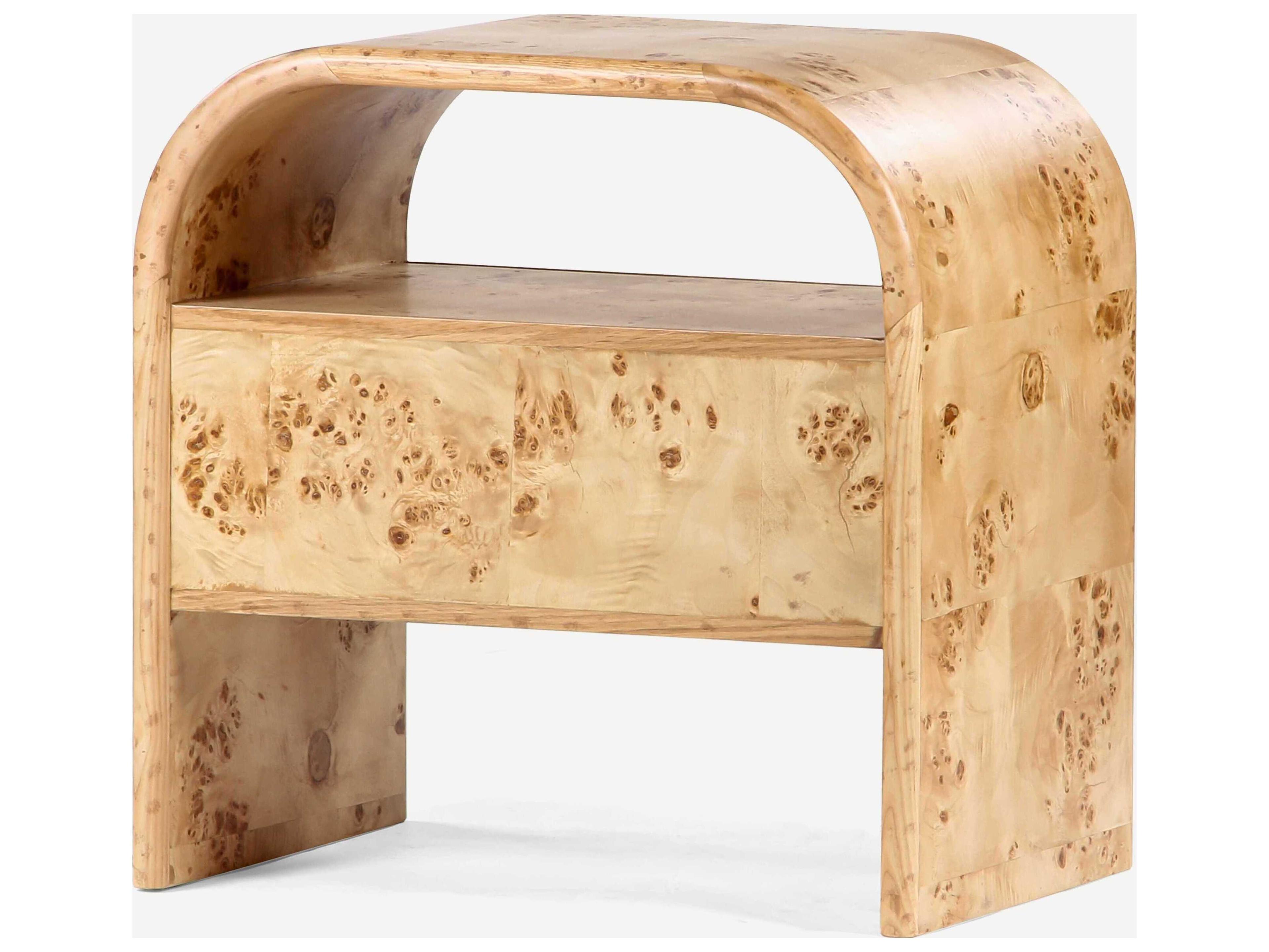 Union Home Liam 1-Drawer Burlwood Nightstand