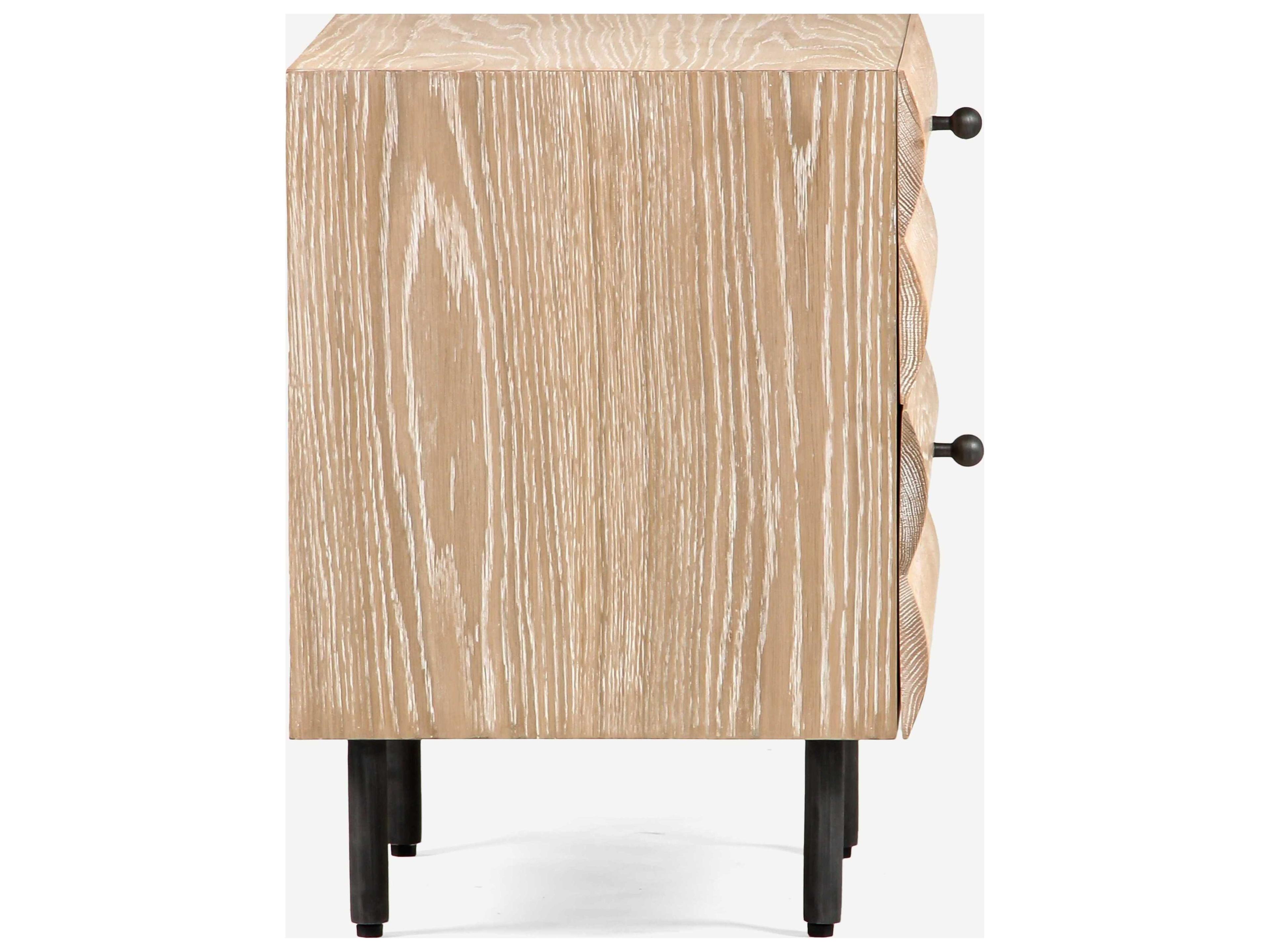 Union Home Estelle 2-Drawers Oak Wood Nightstand