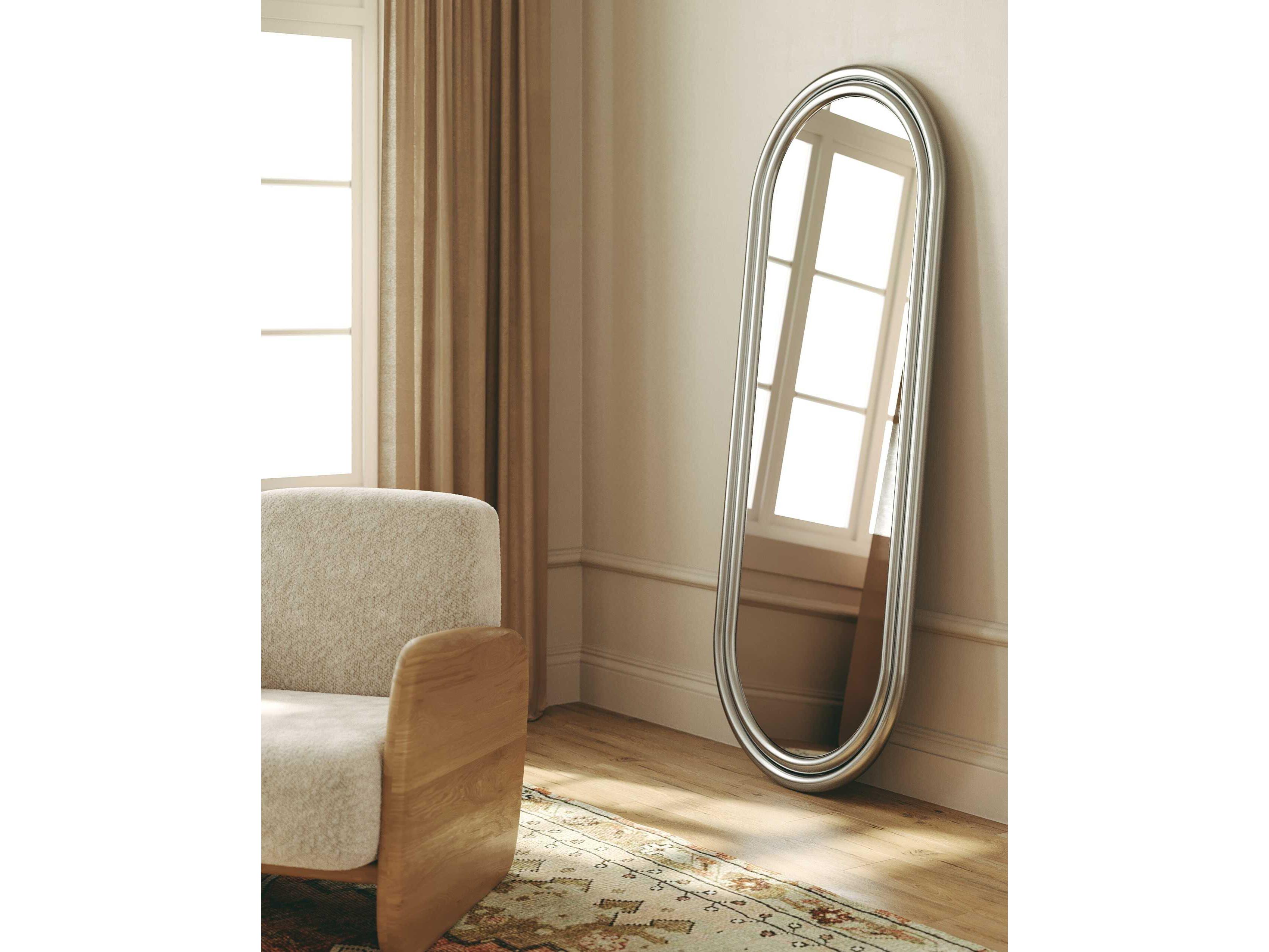 Union Home Dune Chrome Oval Floor Mirror