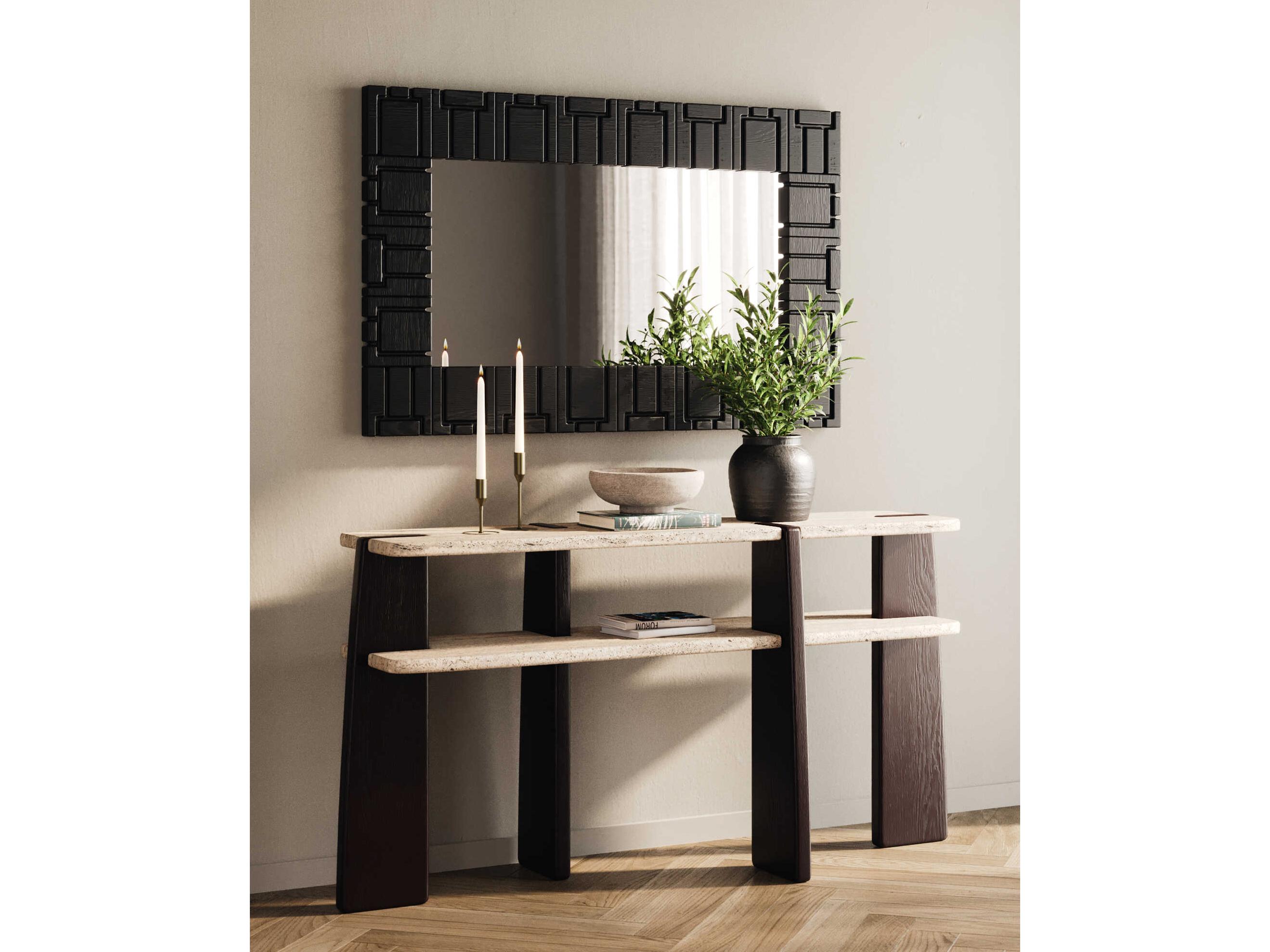 Union Home Brutalist Charcoal Rectangular Wall Mirror