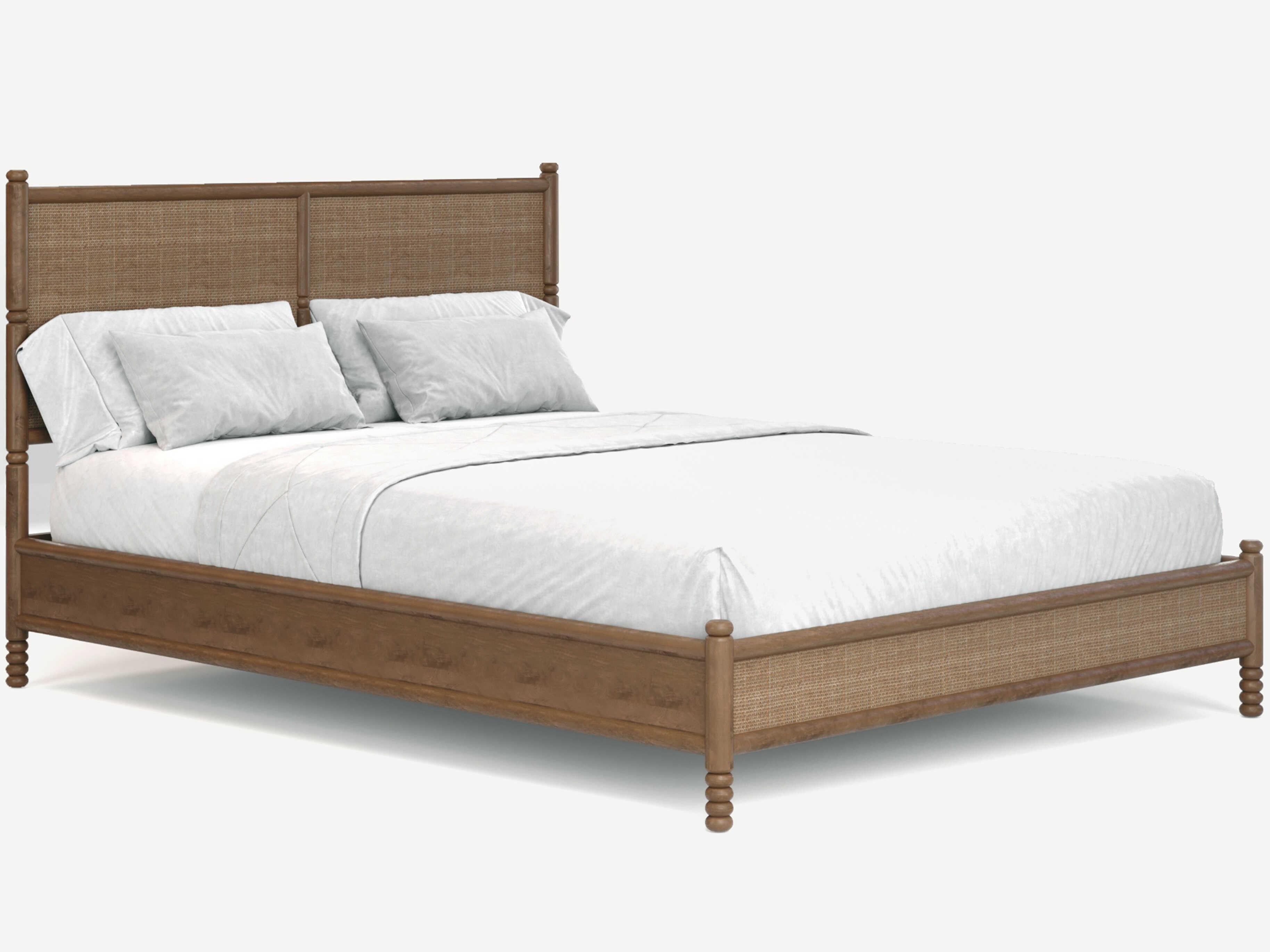 Union Home Molly Porto Dark Brown Acacia Wood Queen Platform Bed