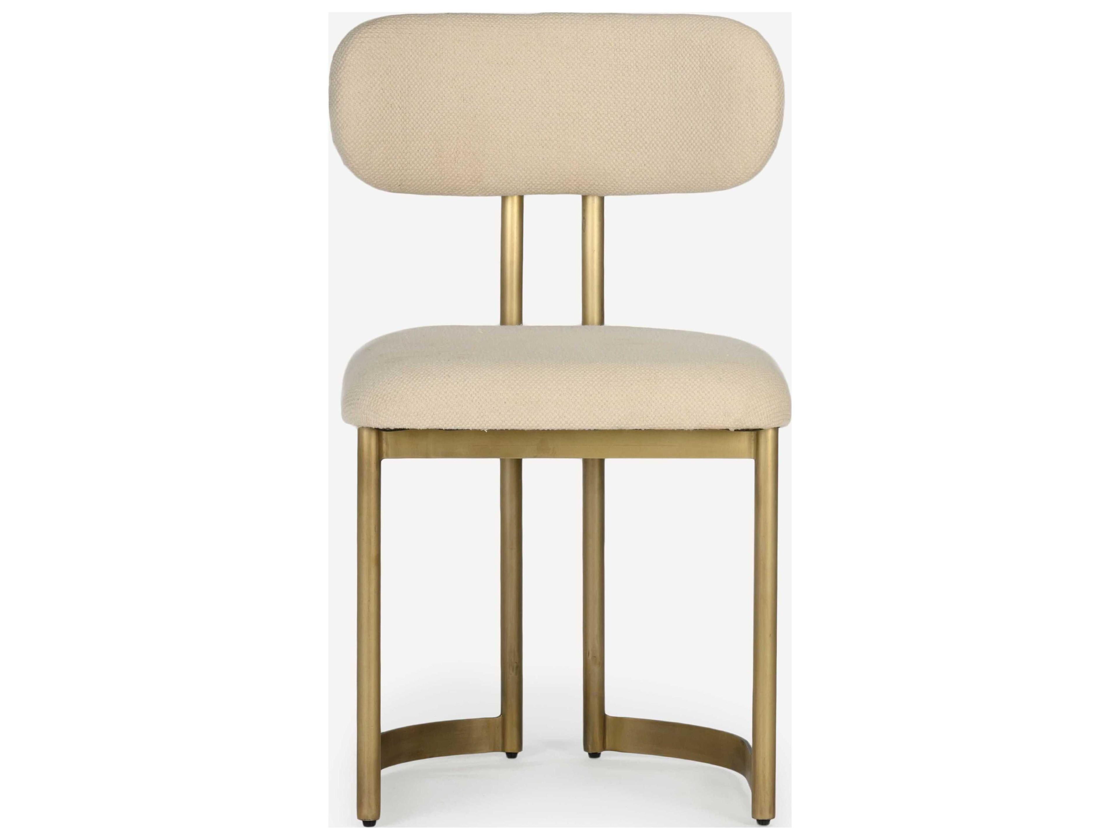 Union Home Shay Brass Upholstered Armless Dining Chair