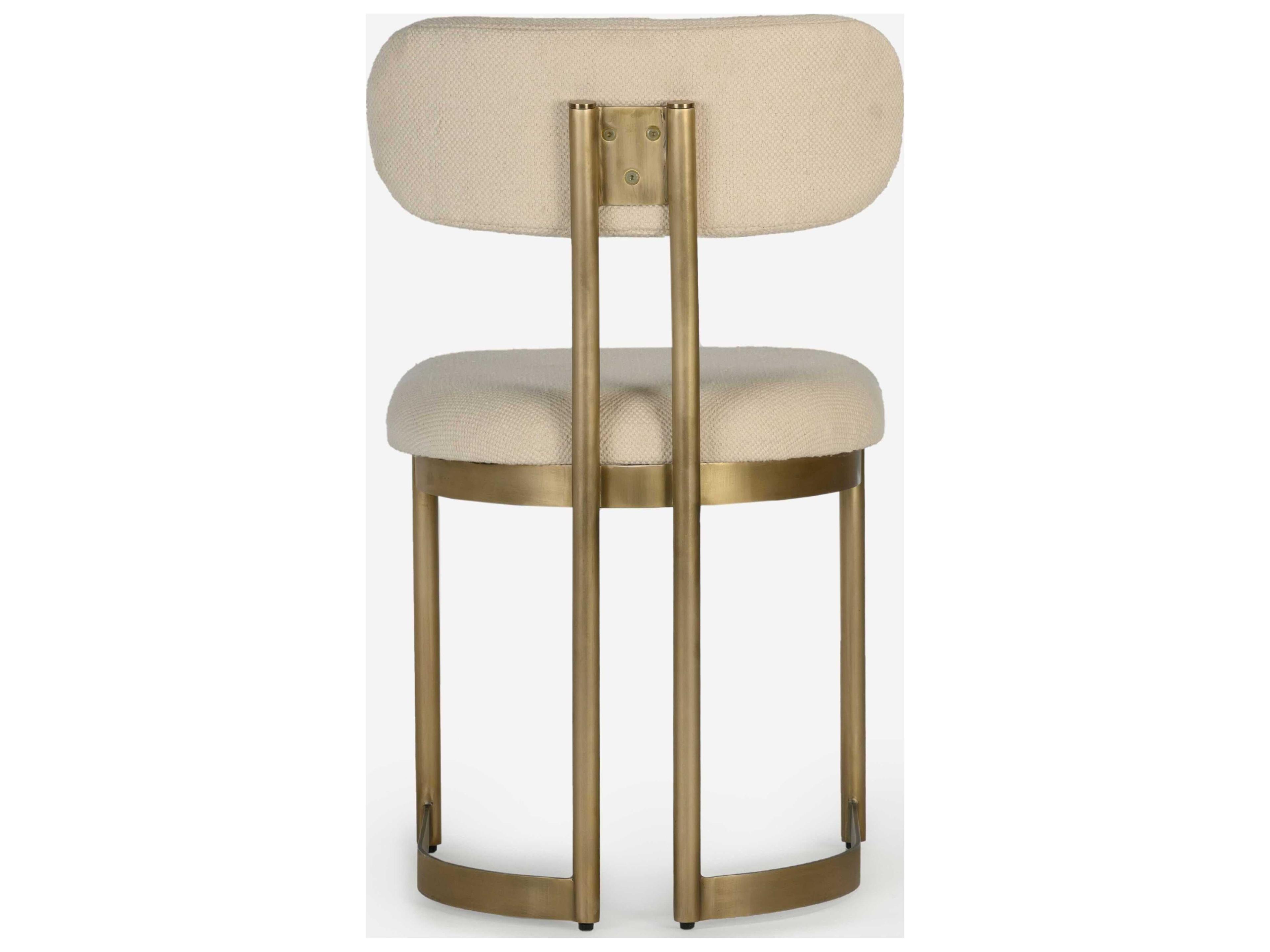 Union Home Shay Brass Upholstered Armless Dining Chair