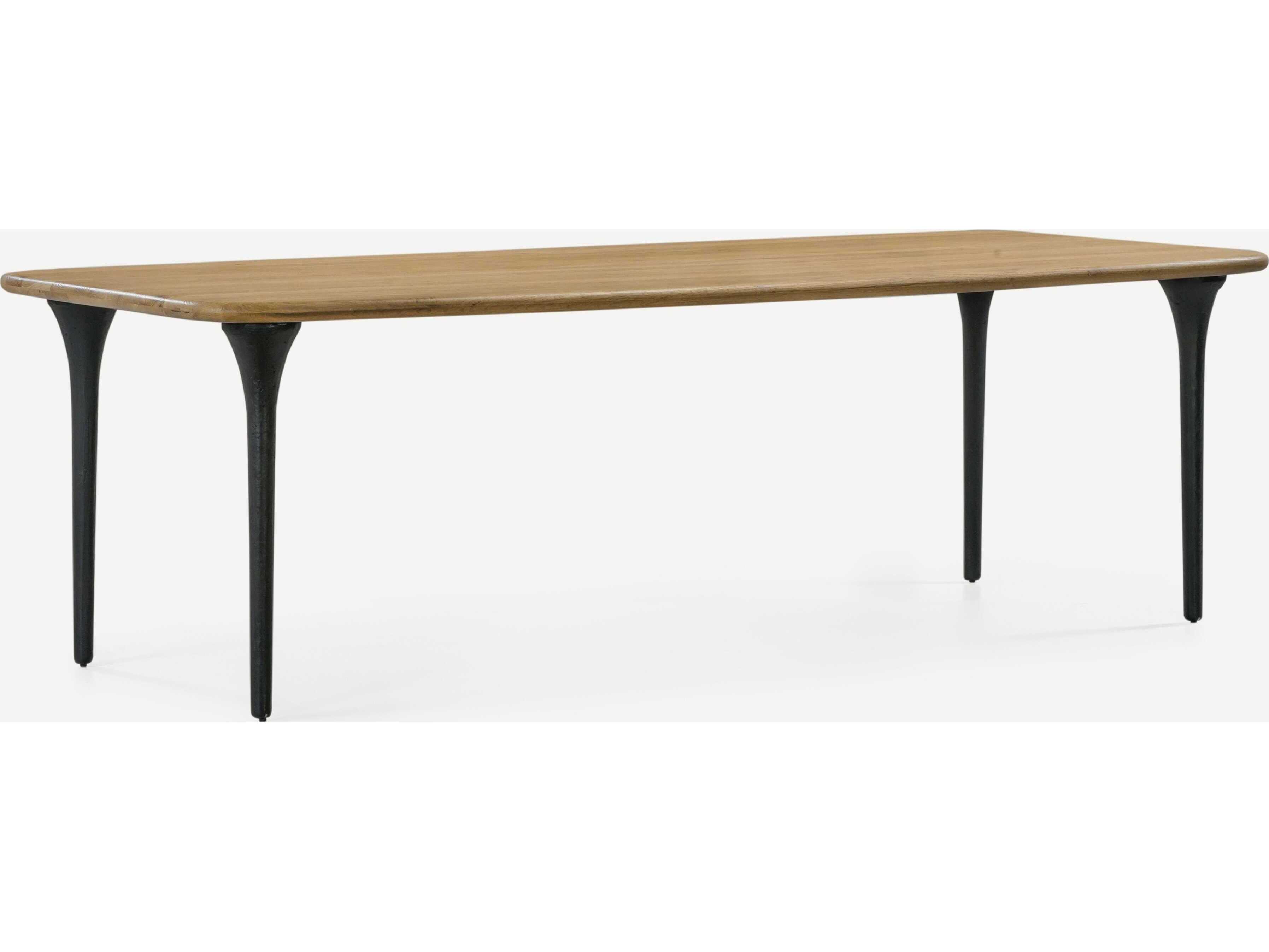 Union Home Etro Rectangular Wood Charcoal Burnt Oil Dining Table