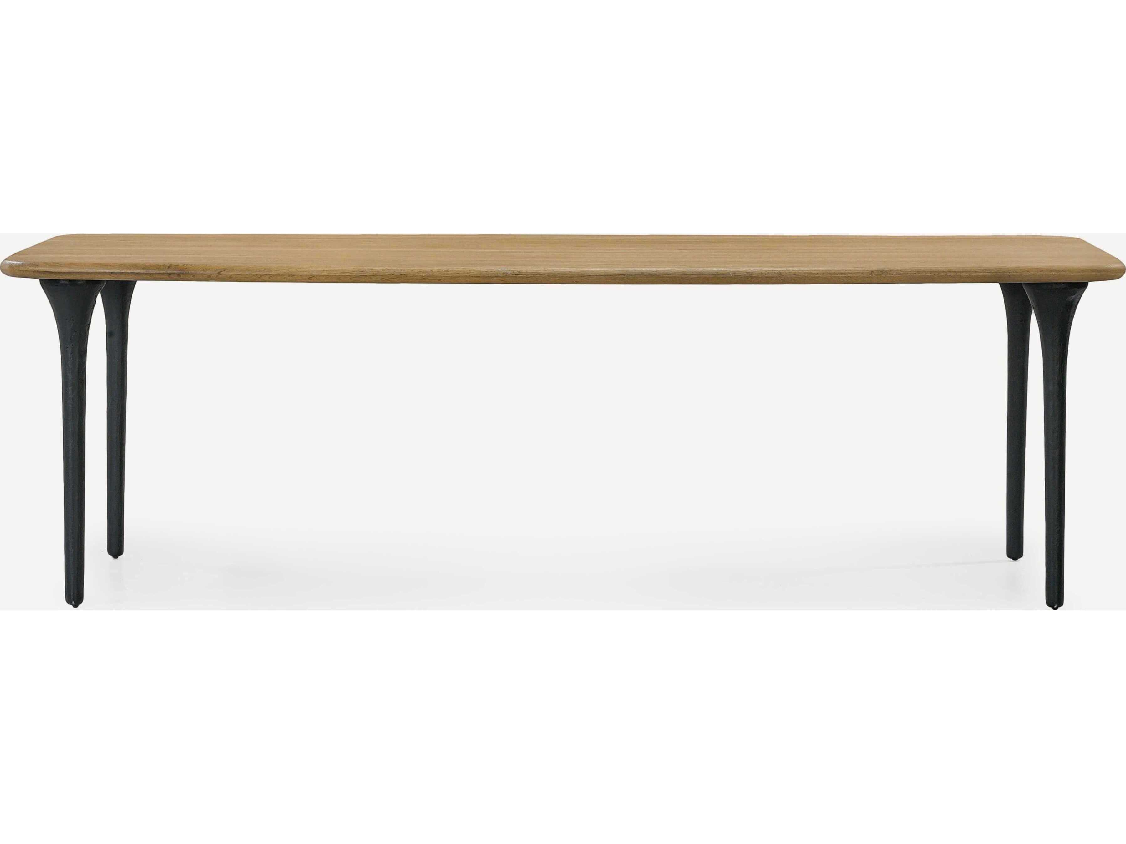 Union Home Etro Rectangular Wood Charcoal Burnt Oil Dining Table