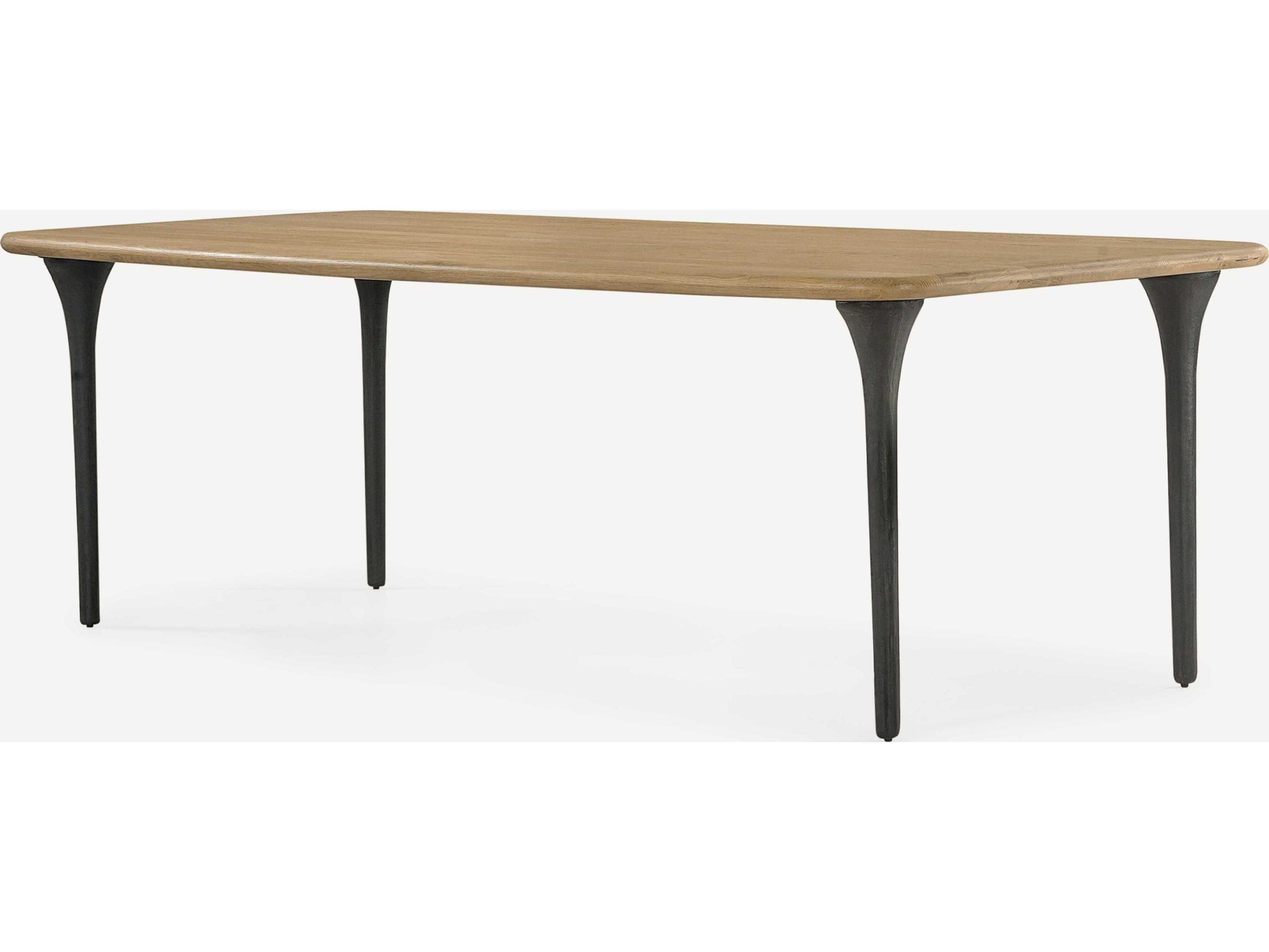 Union Home Etro Rectangular Wood Charcoal Burnt Oil Dining Table