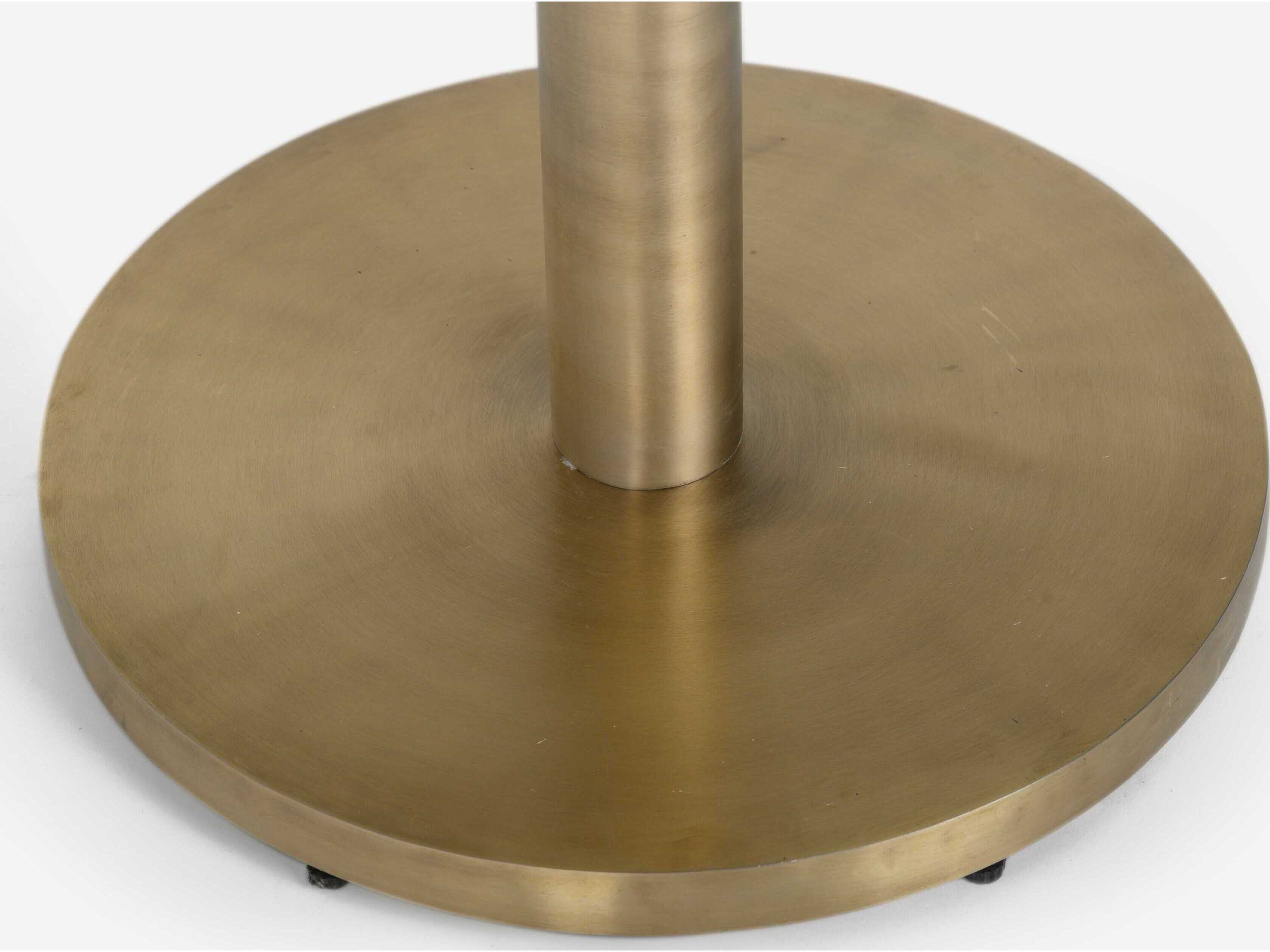 Union Home Shay Antique Brass Round Marble Bar Table