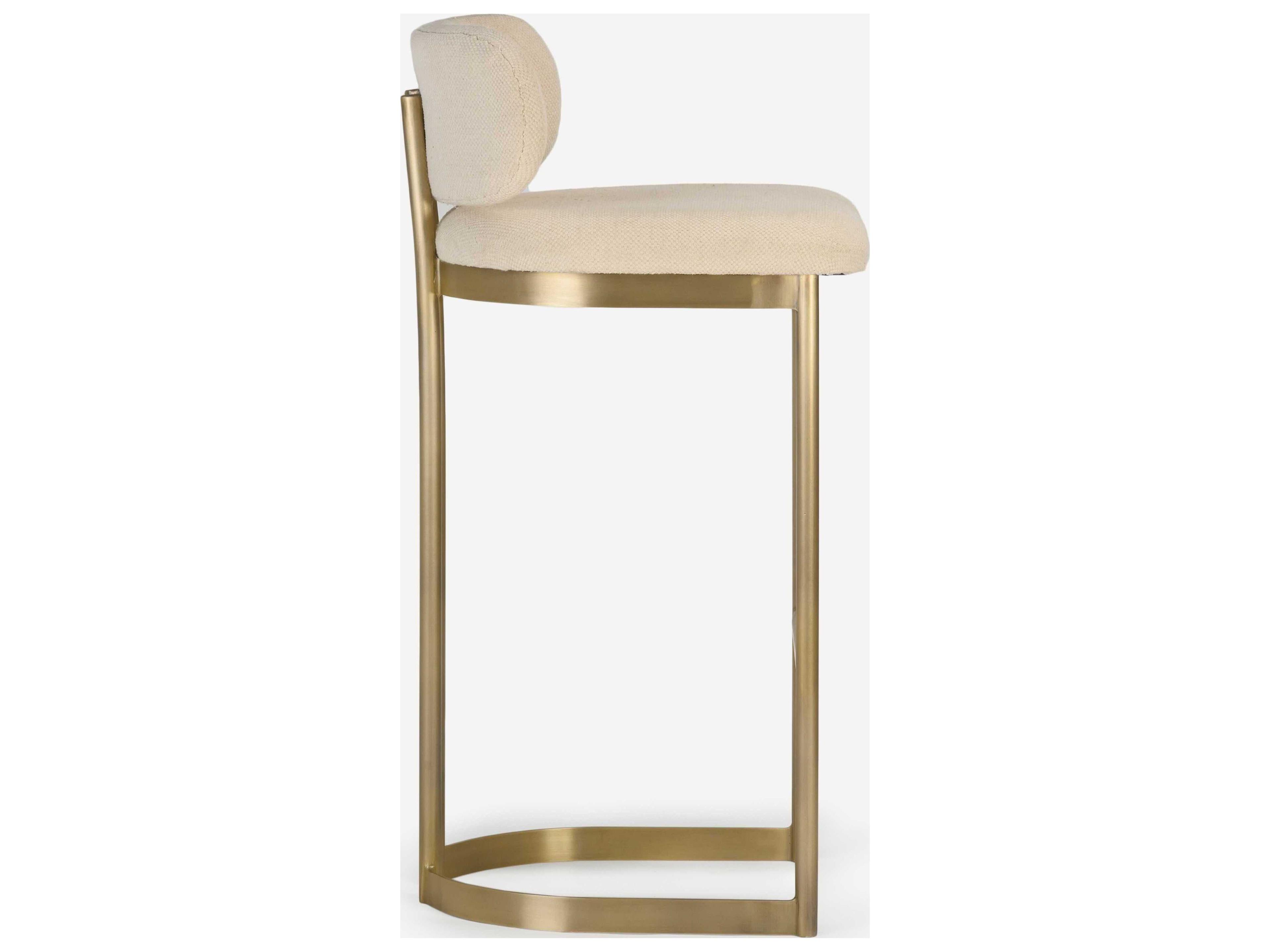 Union Home Shay Antique Brass Upholstered Bar Stool