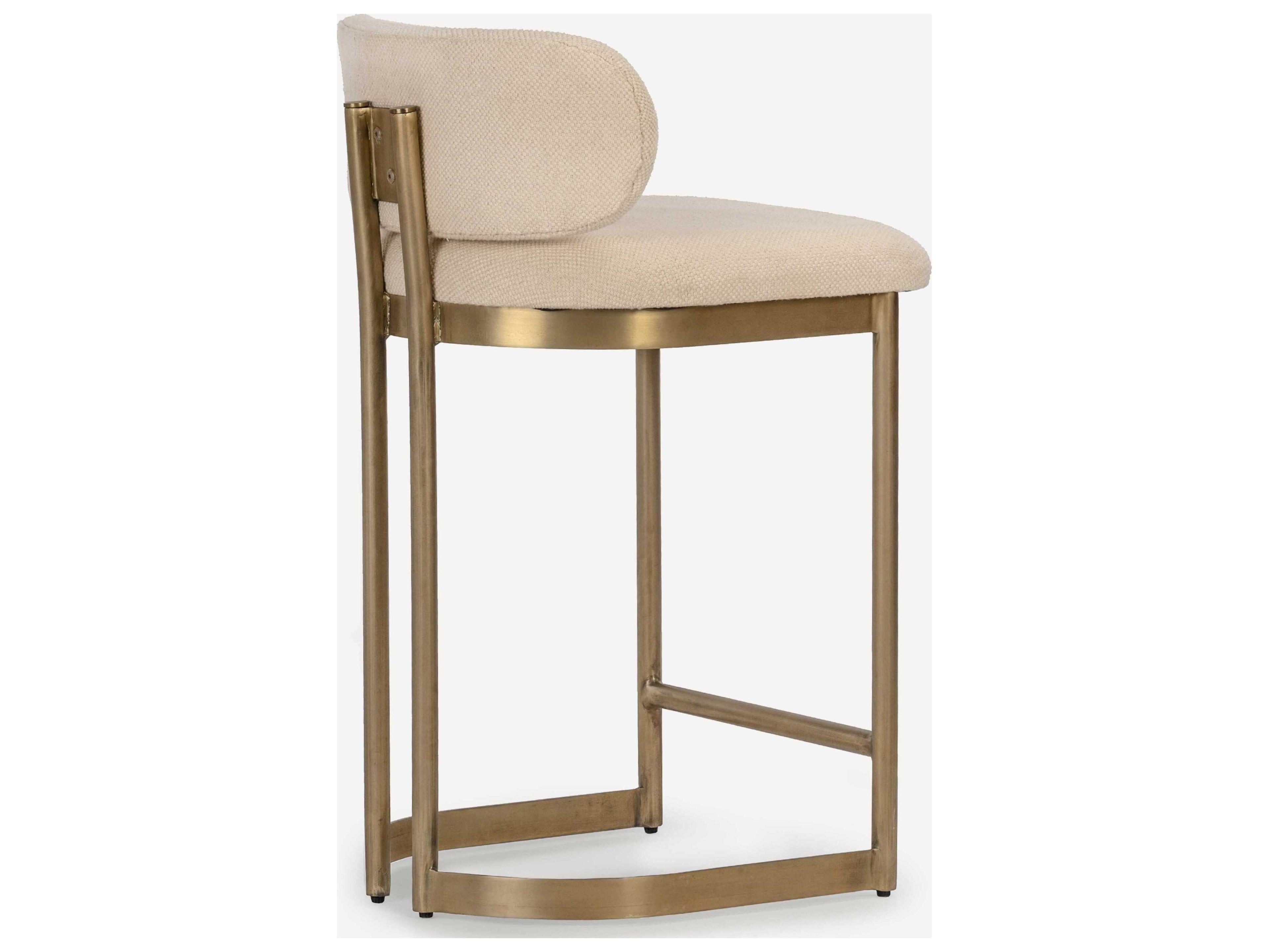 Union Home Shay Antique Brass Upholstered Counter Stool