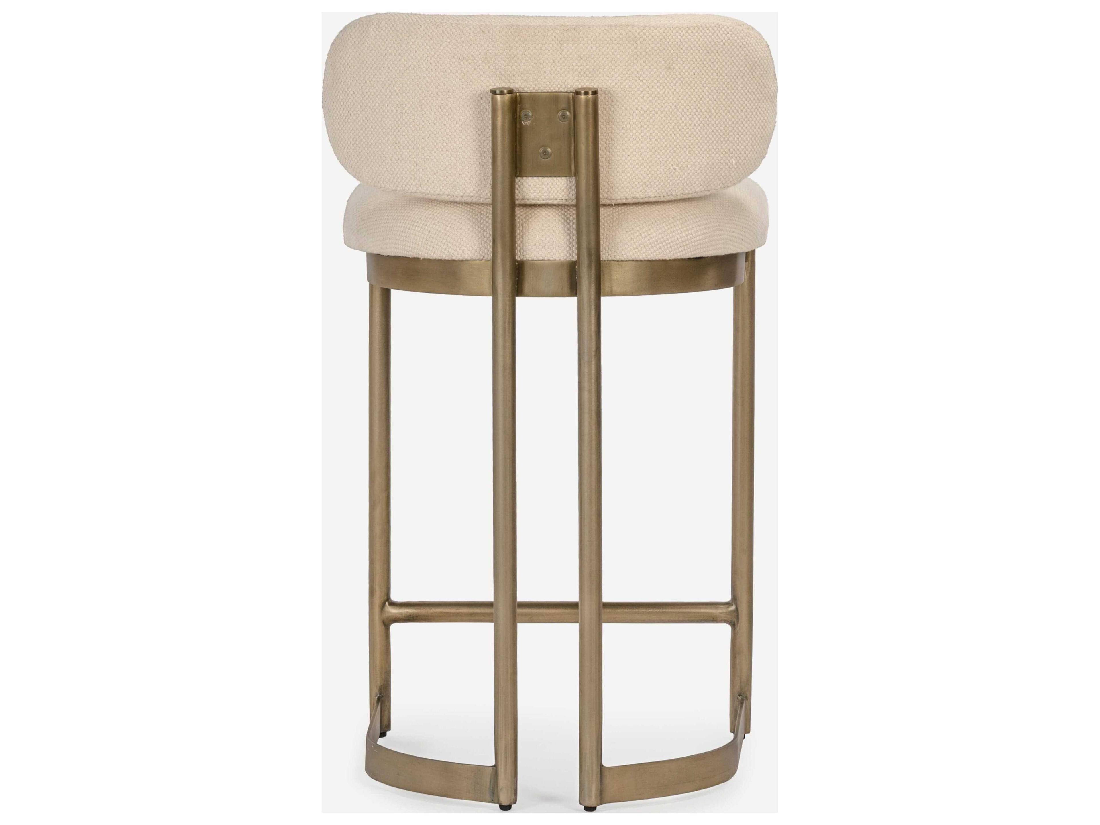 Union Home Shay Antique Brass Upholstered Counter Stool