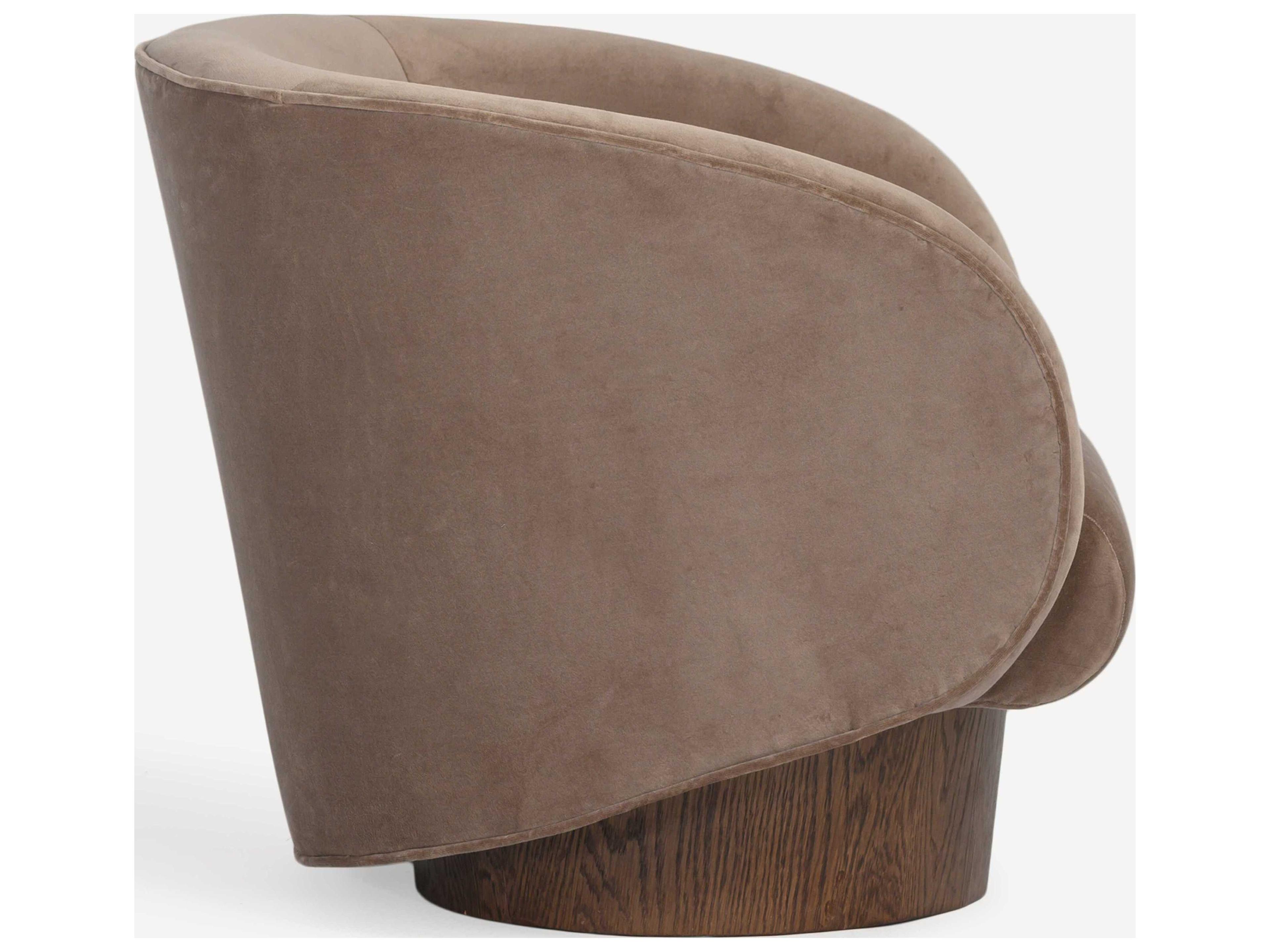 Union Home Rotunda Swivel Brown Velvet Accent Chair