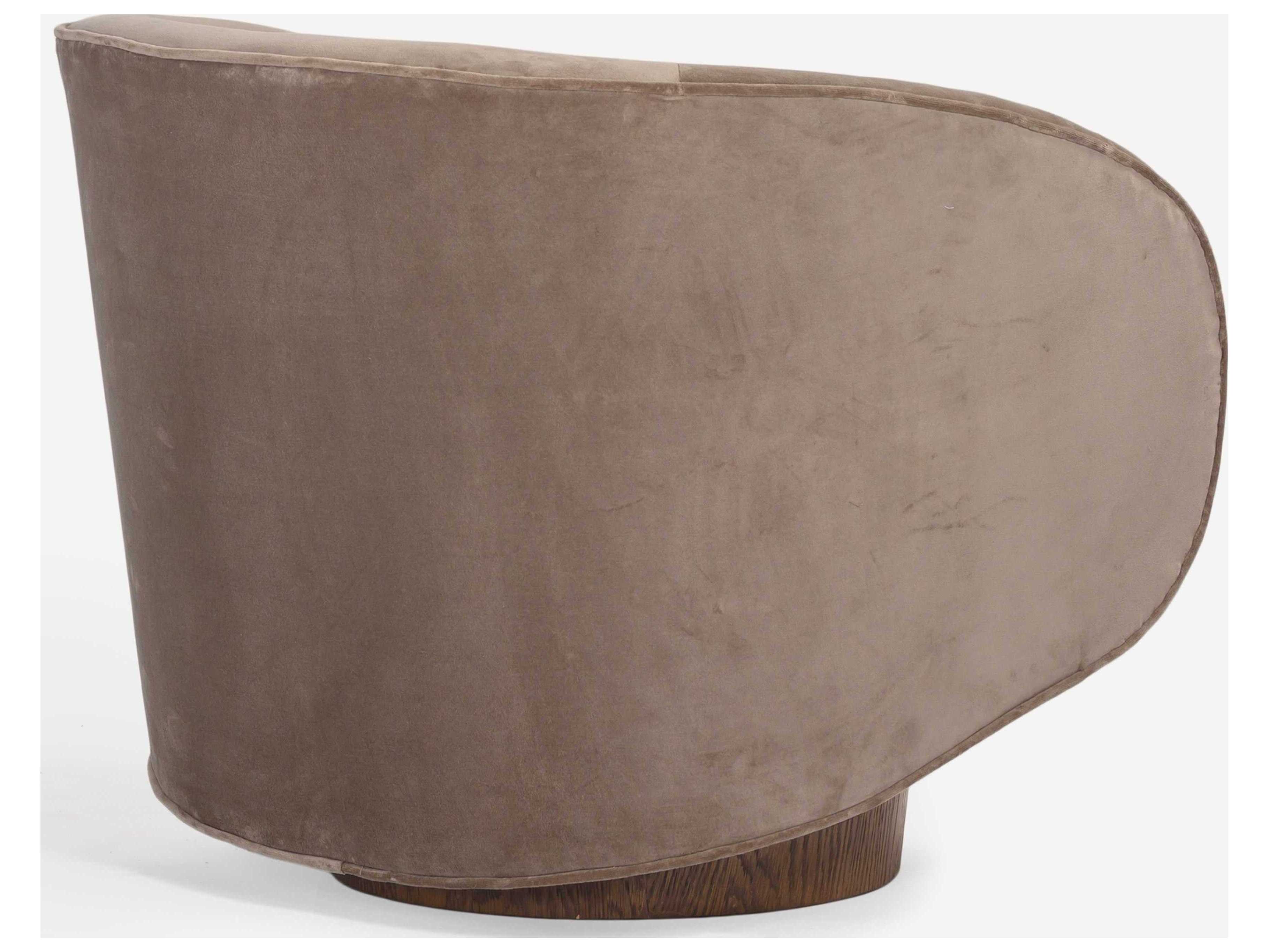 Union Home Rotunda Swivel Brown Velvet Accent Chair