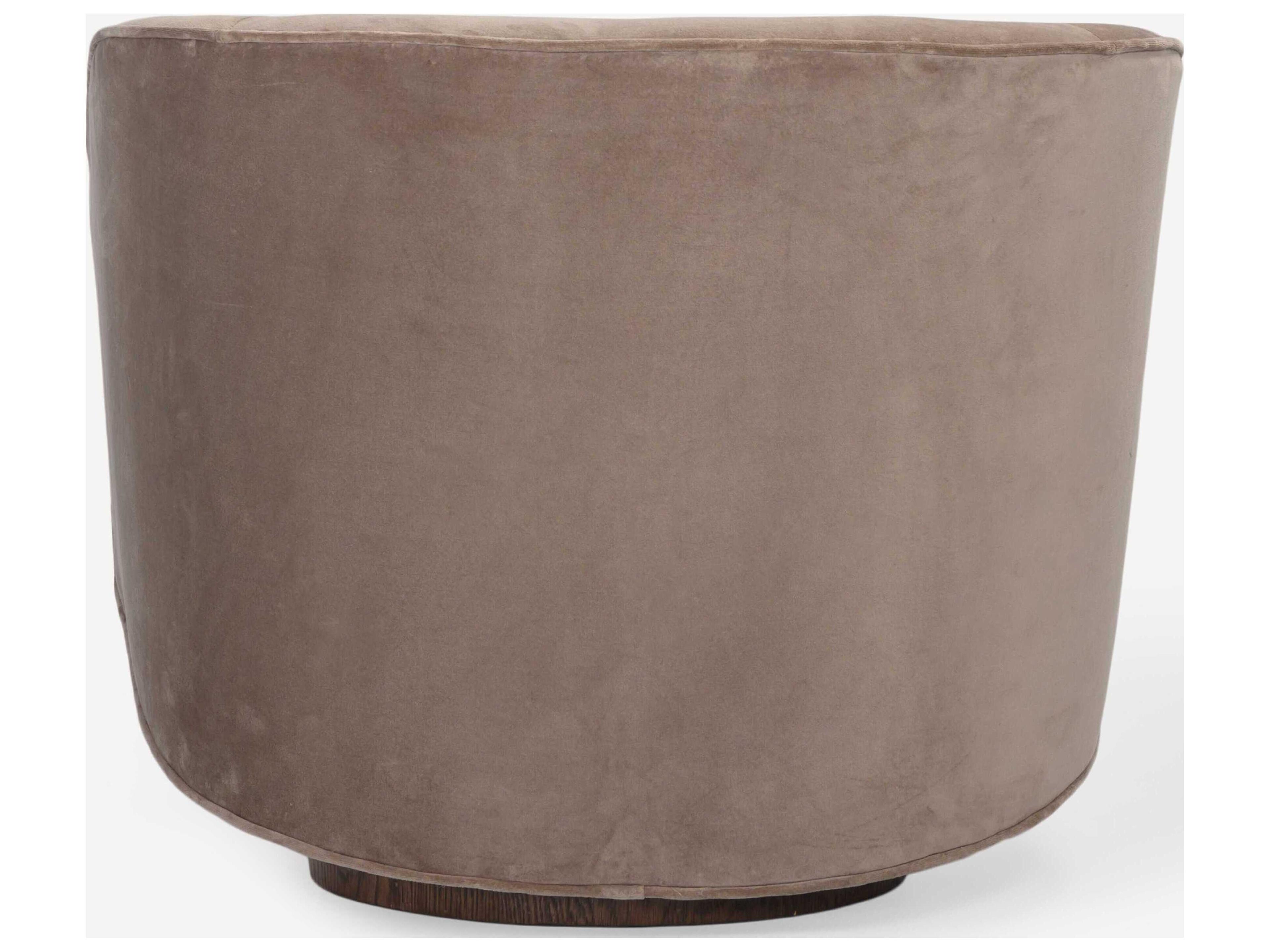 Union Home Rotunda Swivel Brown Velvet Accent Chair