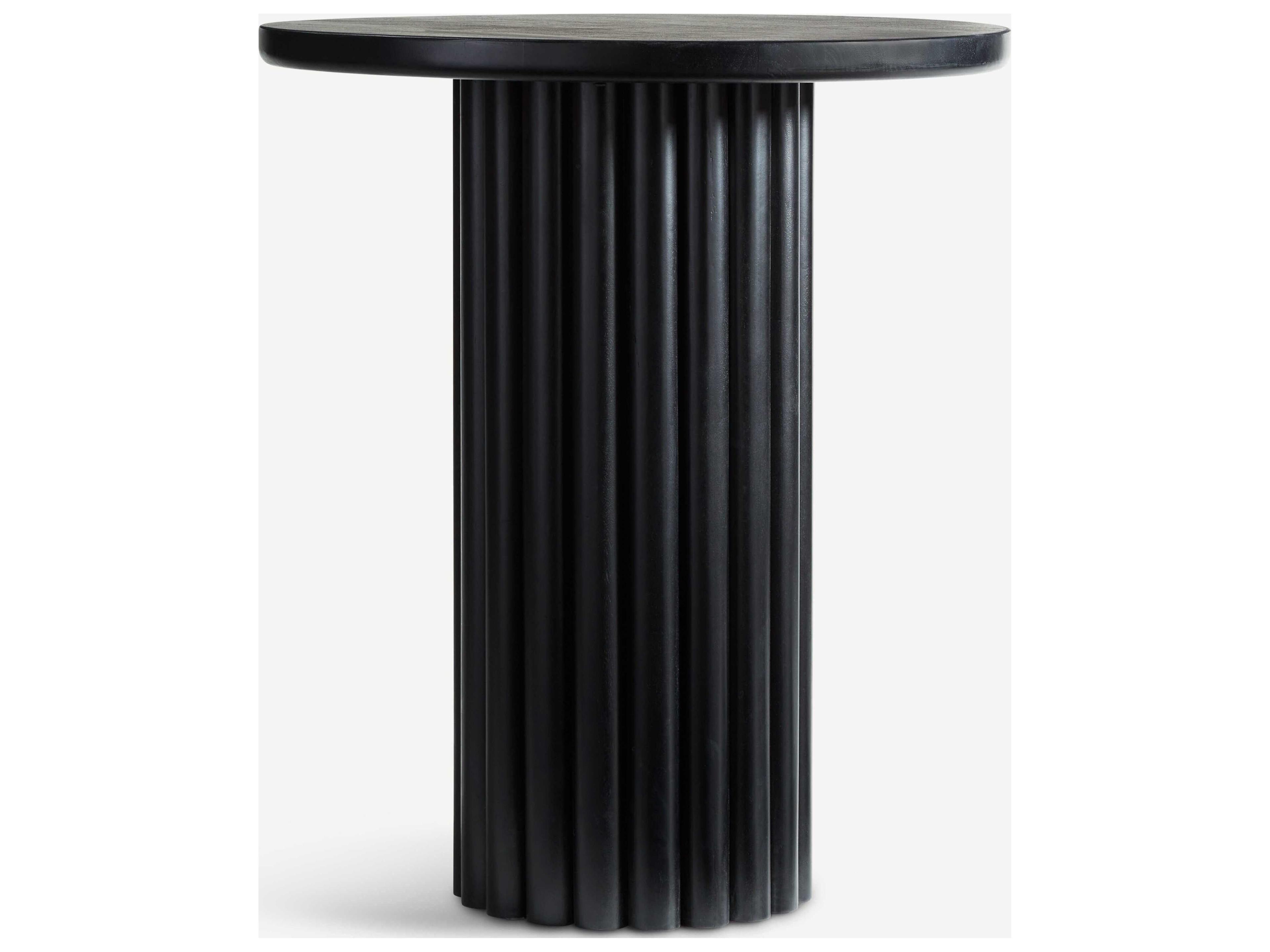 Union Home Lyla Charcoal Round Wood Bar Table