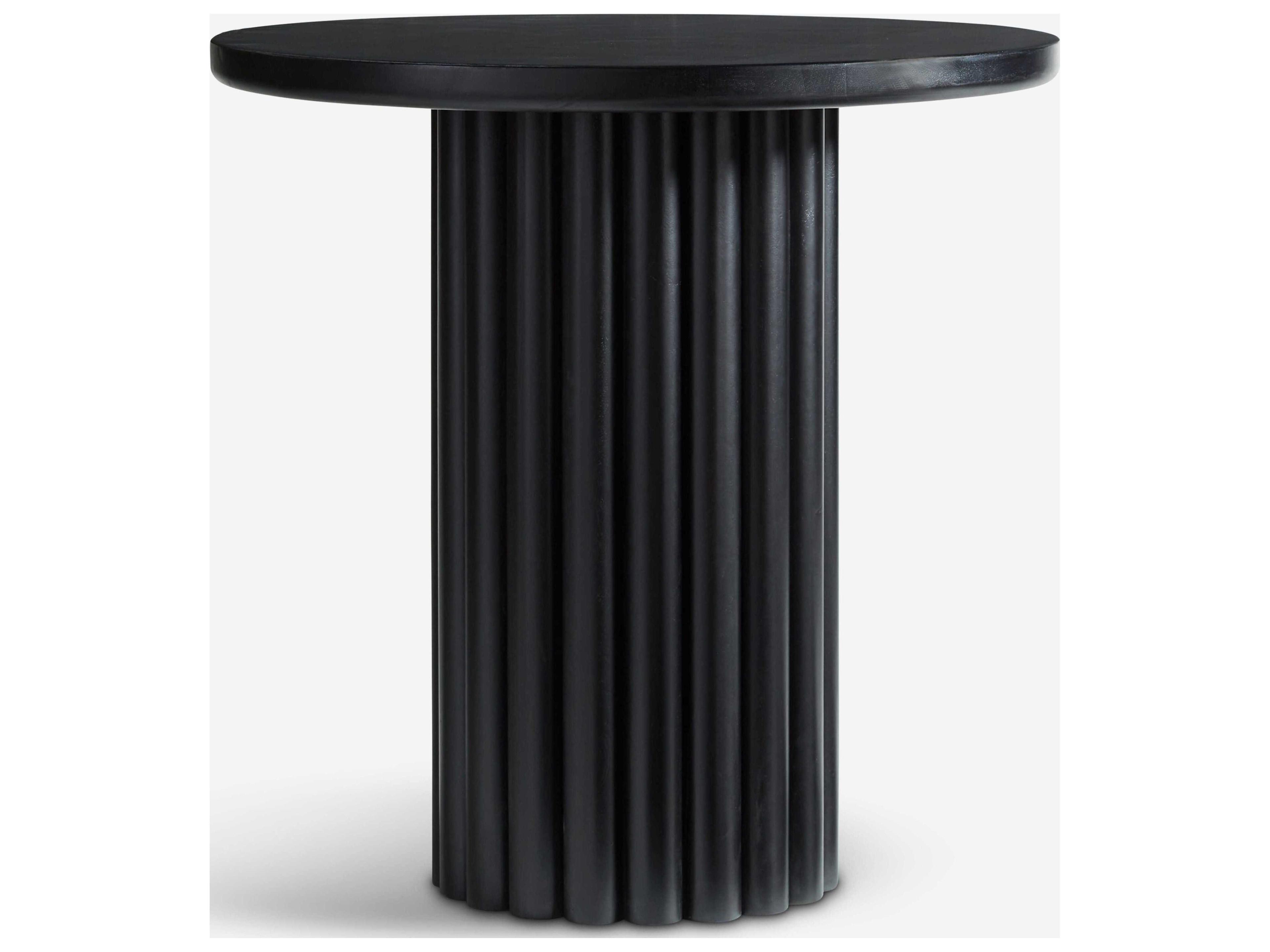 Union Home Lyla Round Wood Charcoal Dining Table