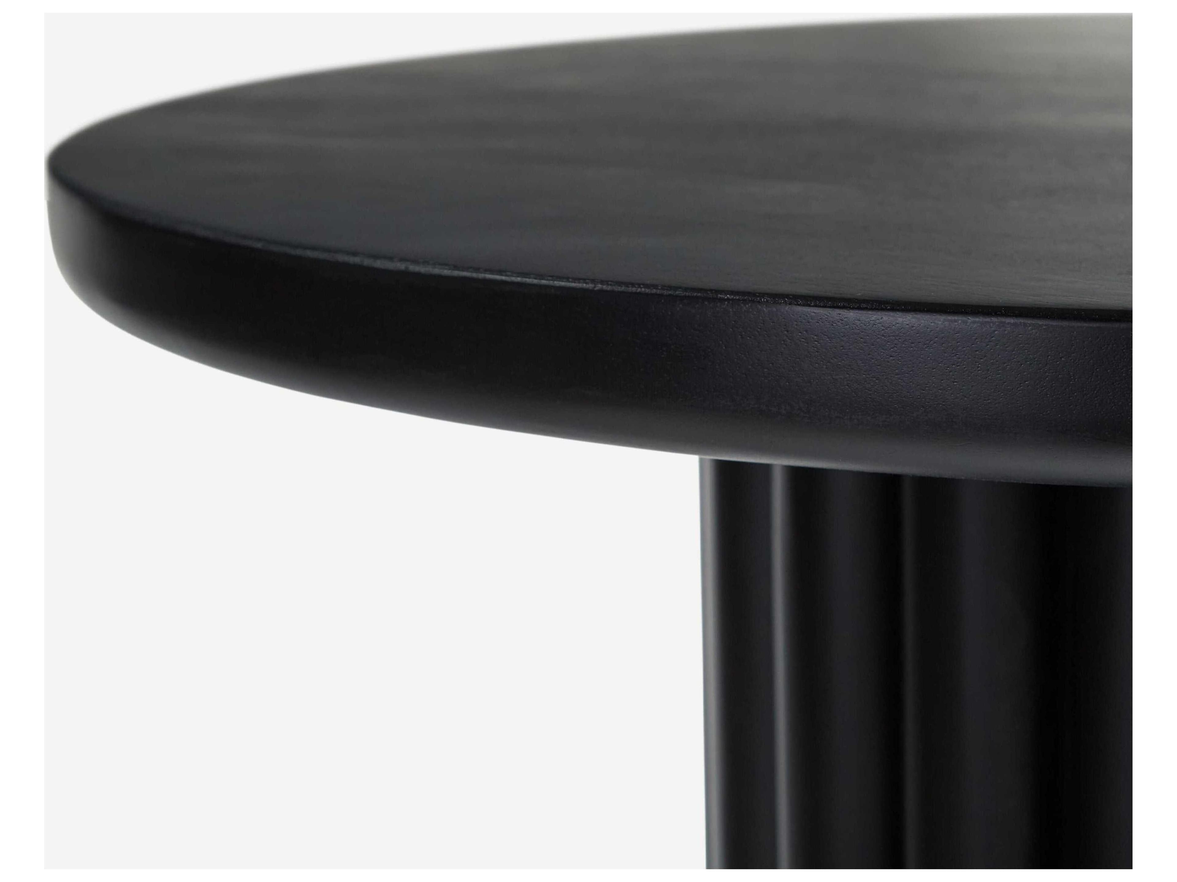 Union Home Lyla Round Wood Charcoal Dining Table