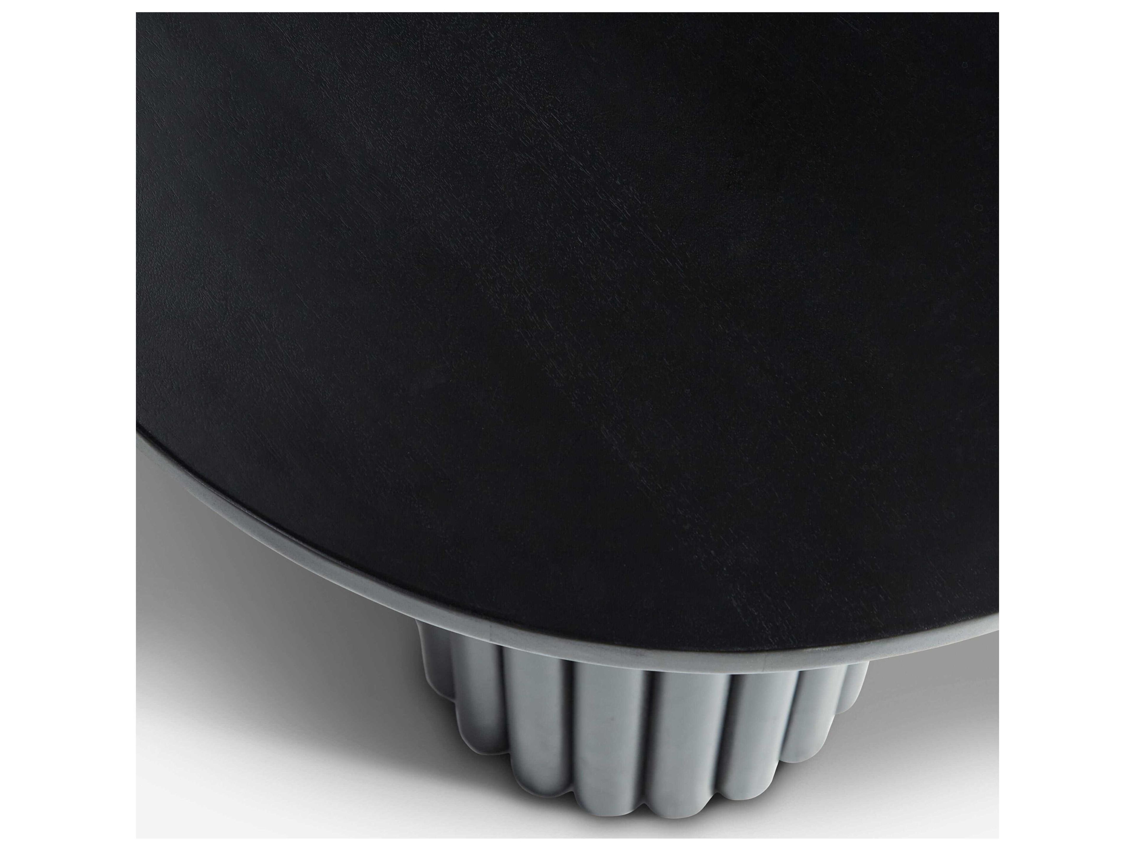 Union Home Lyla Round Wood Charcoal Dining Table