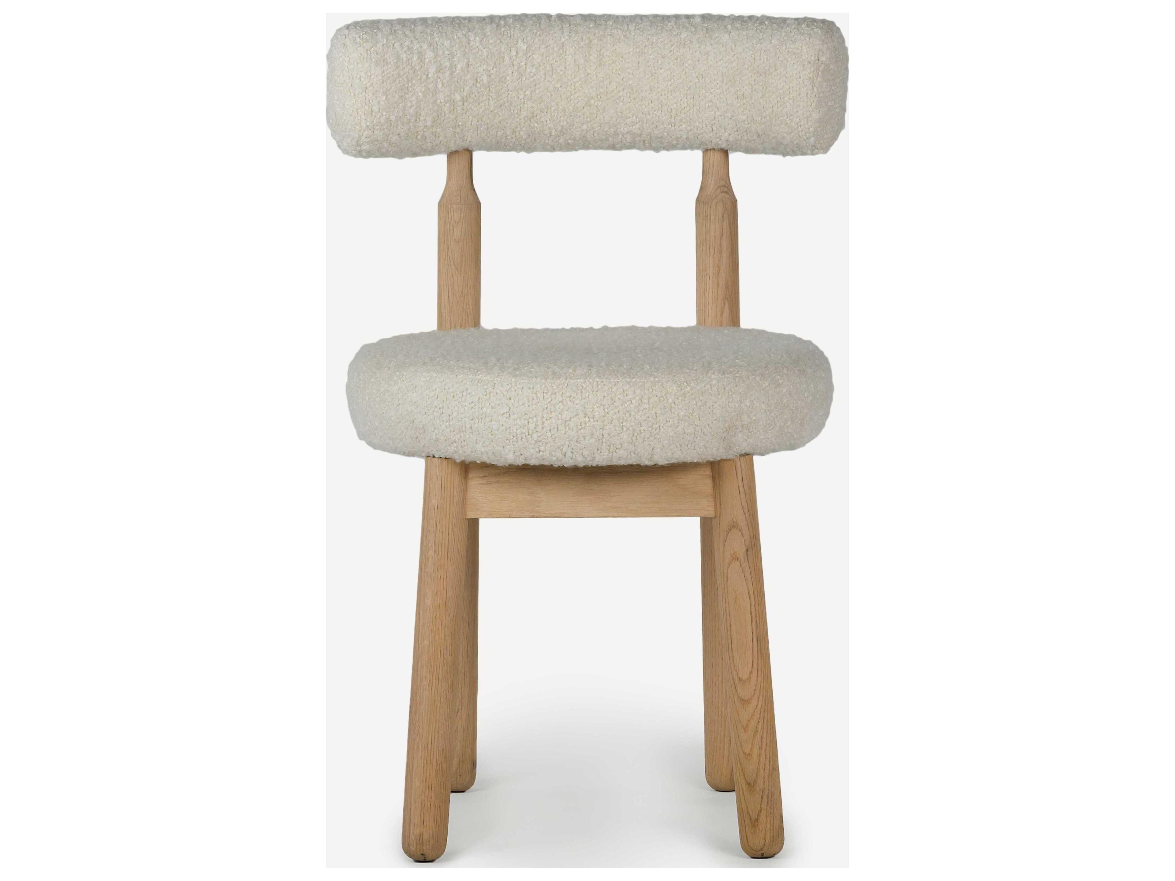 Union Home Centro Oak Wood Natural Upholstered Armless Dining Chair