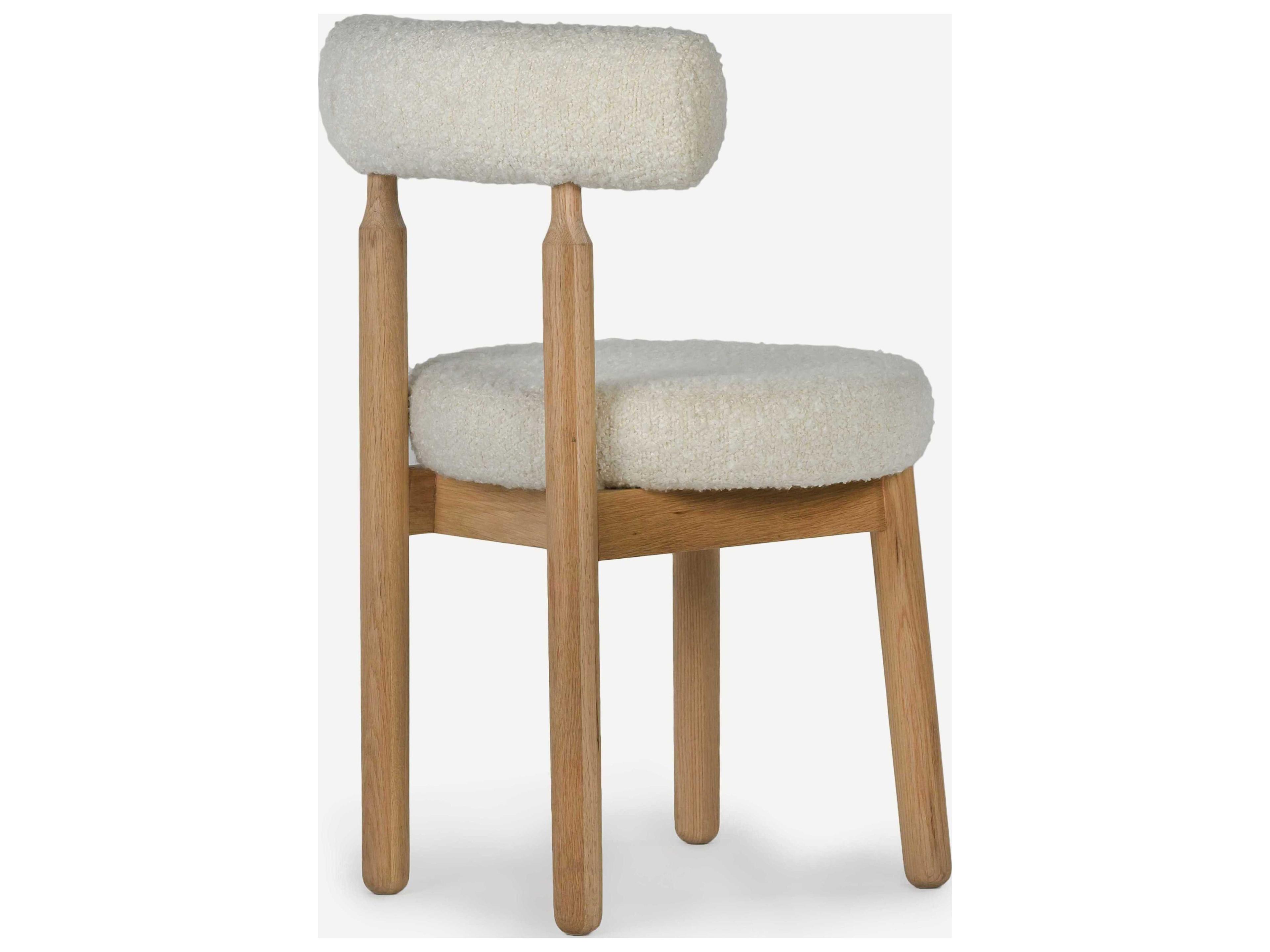 Union Home Centro Oak Wood Natural Upholstered Armless Dining Chair