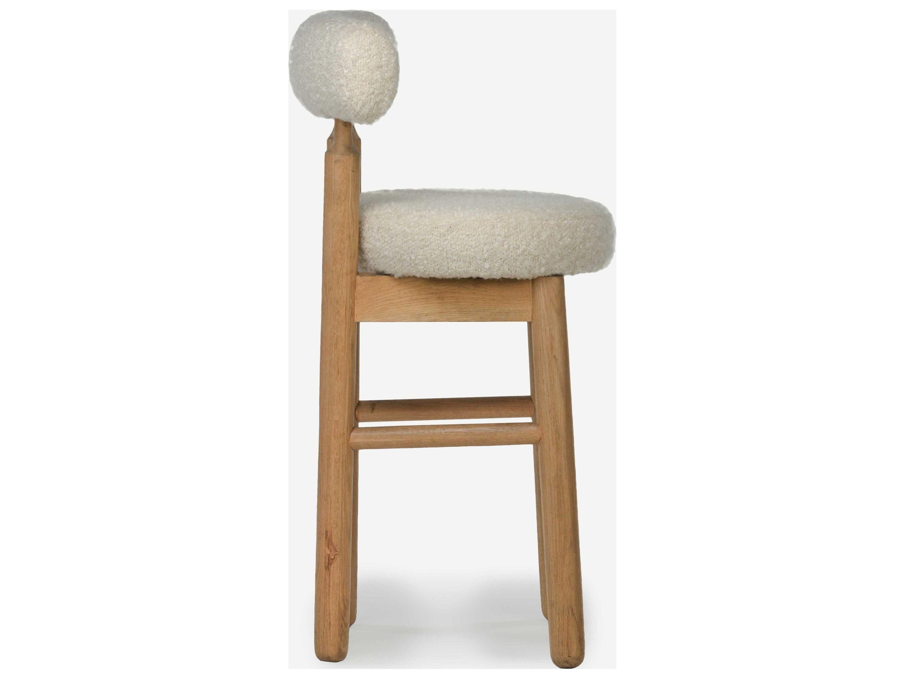 Union Home Centro Natural Upholstered Oak Wood Counter Stool