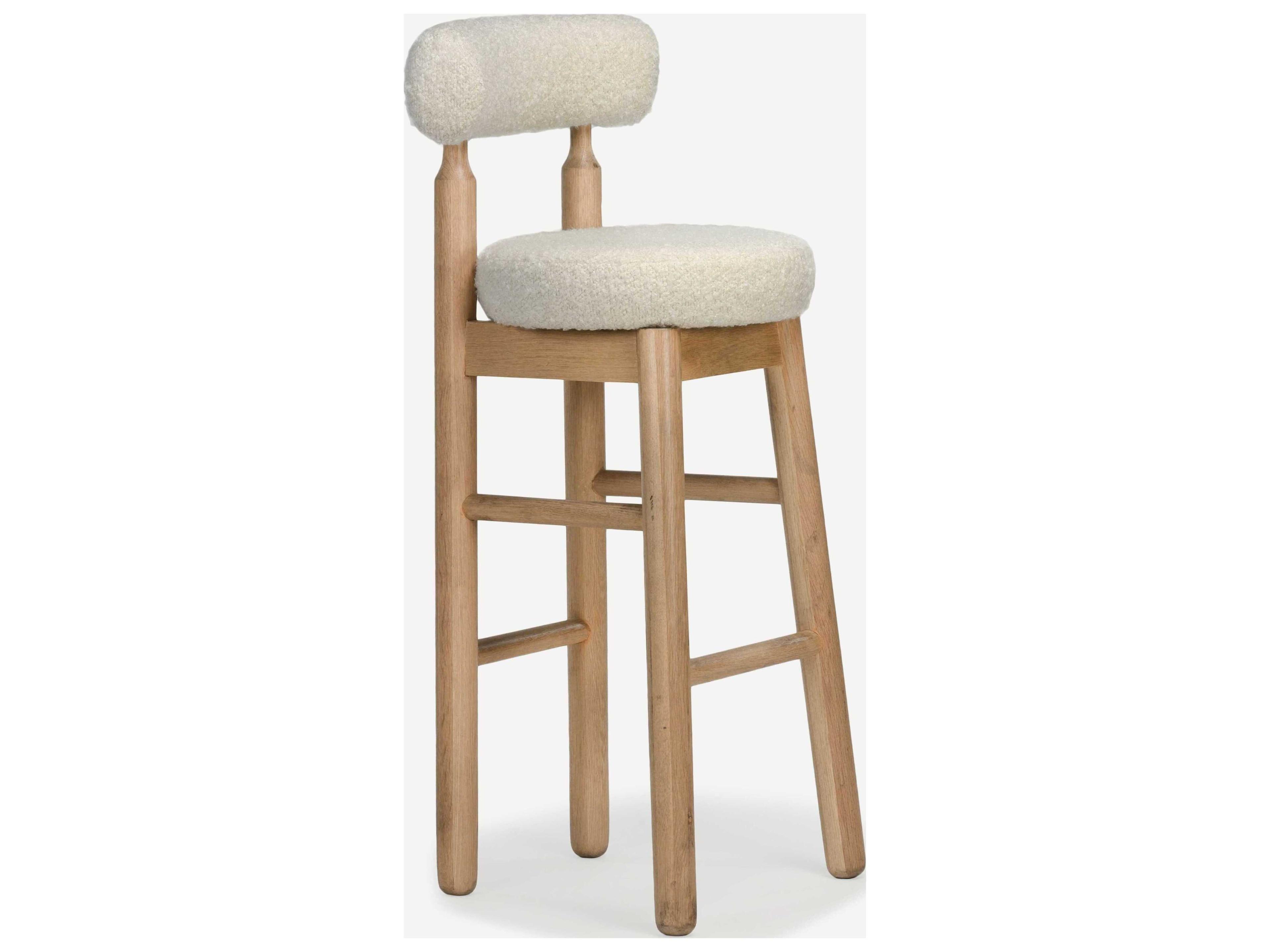 Union Home Centro Natural Upholstered Oak Wood Bar Stool