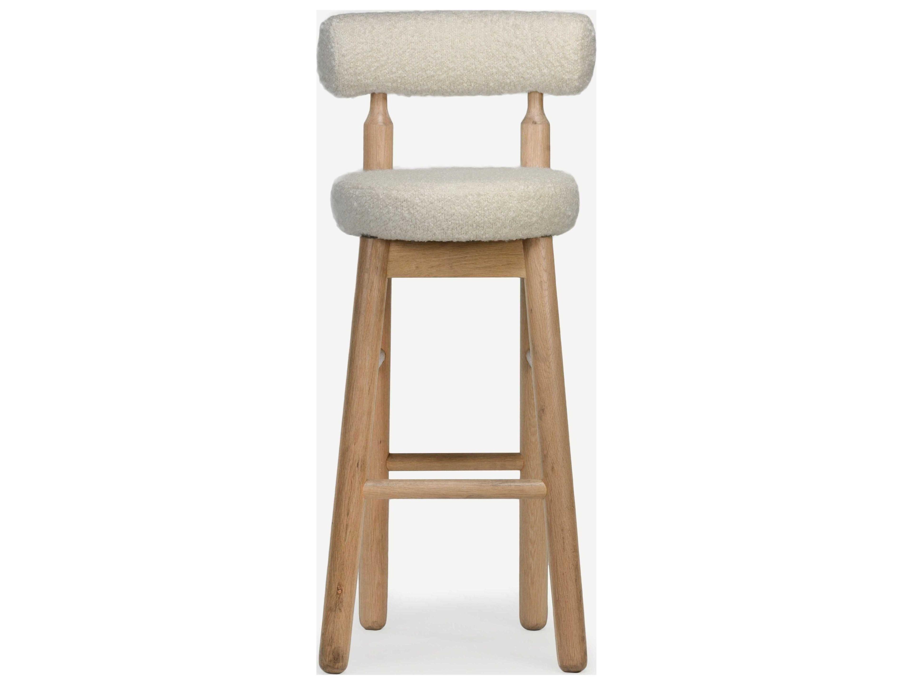 Union Home Centro Natural Upholstered Oak Wood Bar Stool