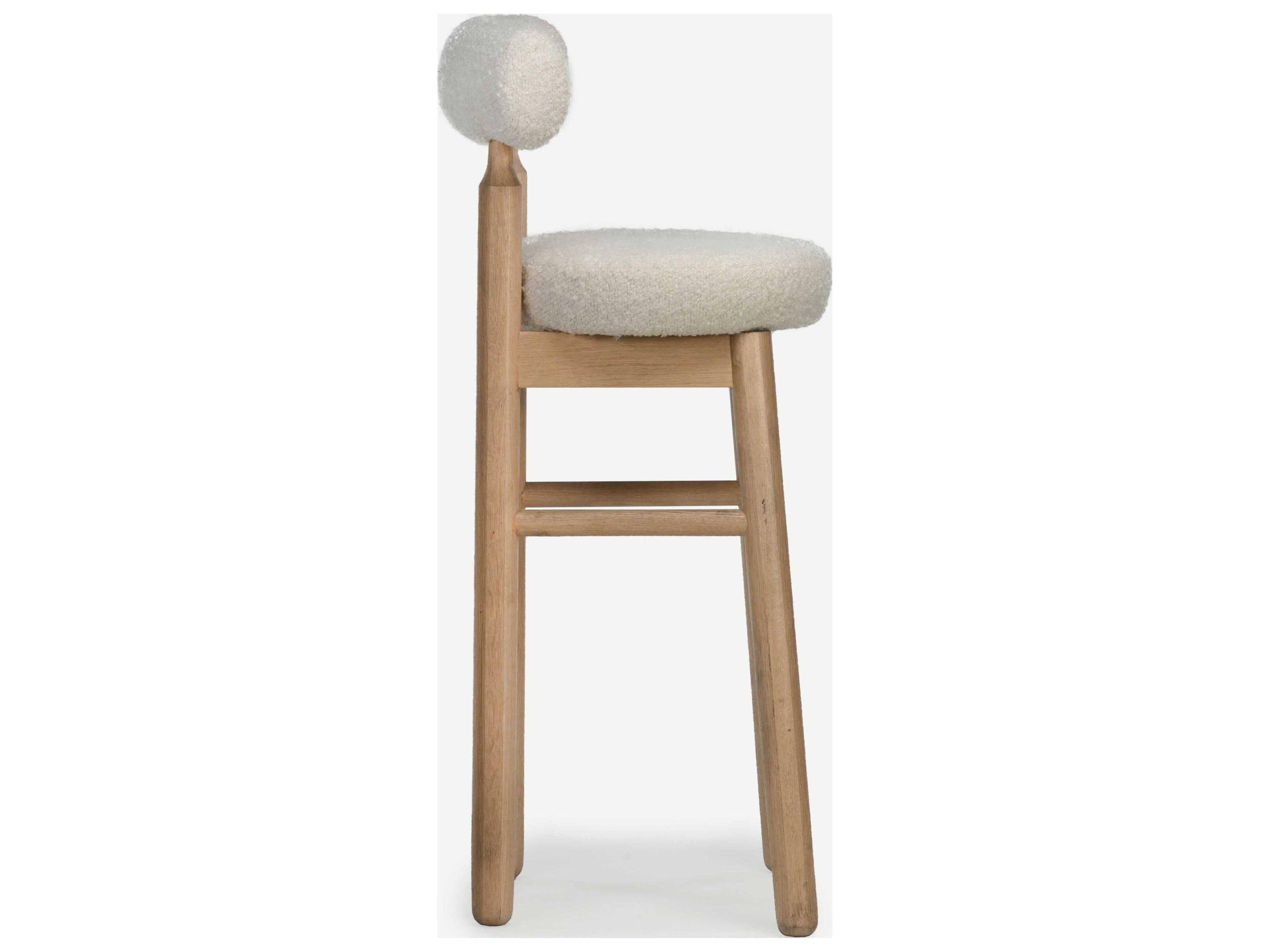 Union Home Centro Natural Upholstered Oak Wood Bar Stool