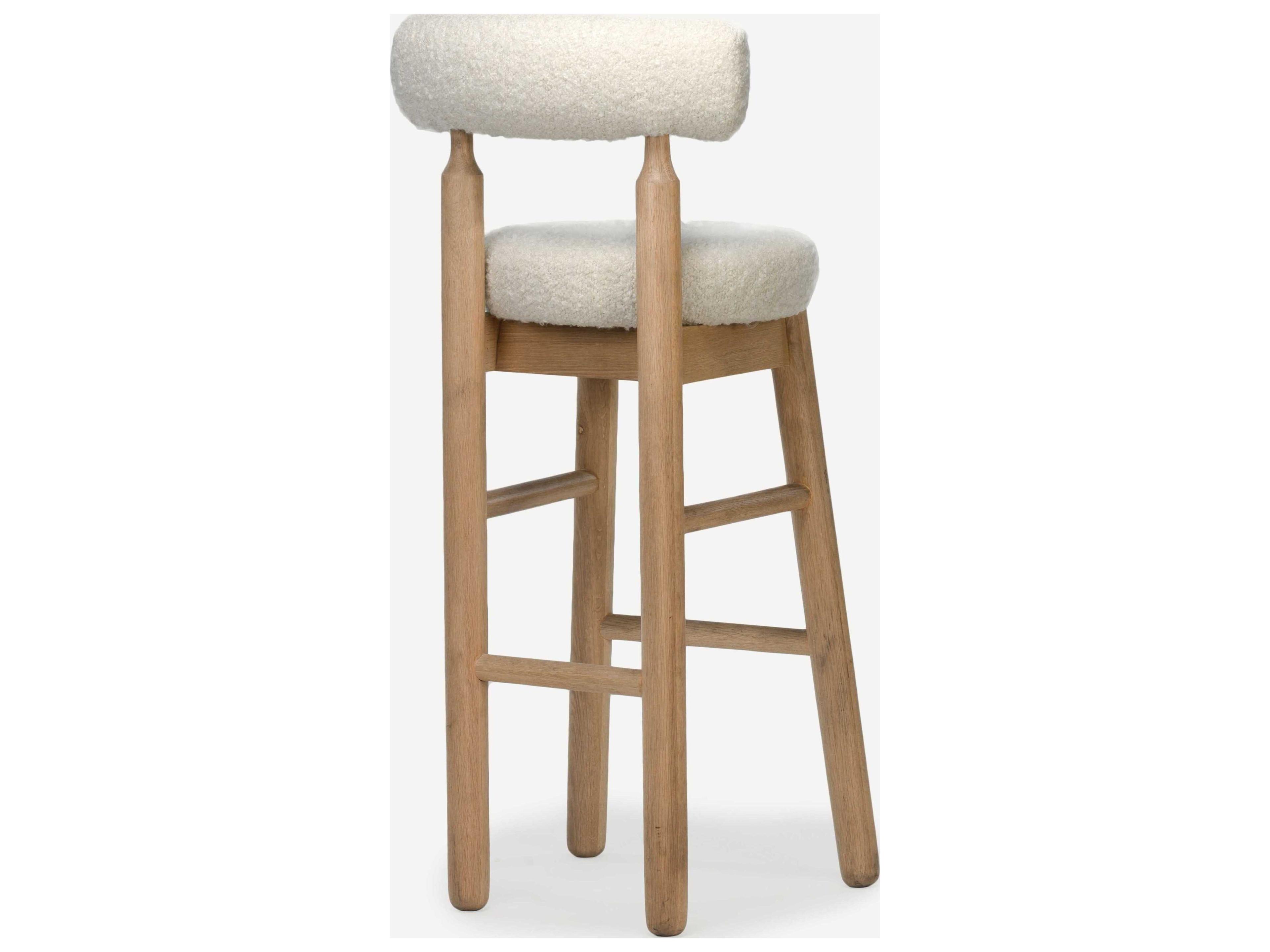Union Home Centro Natural Upholstered Oak Wood Bar Stool