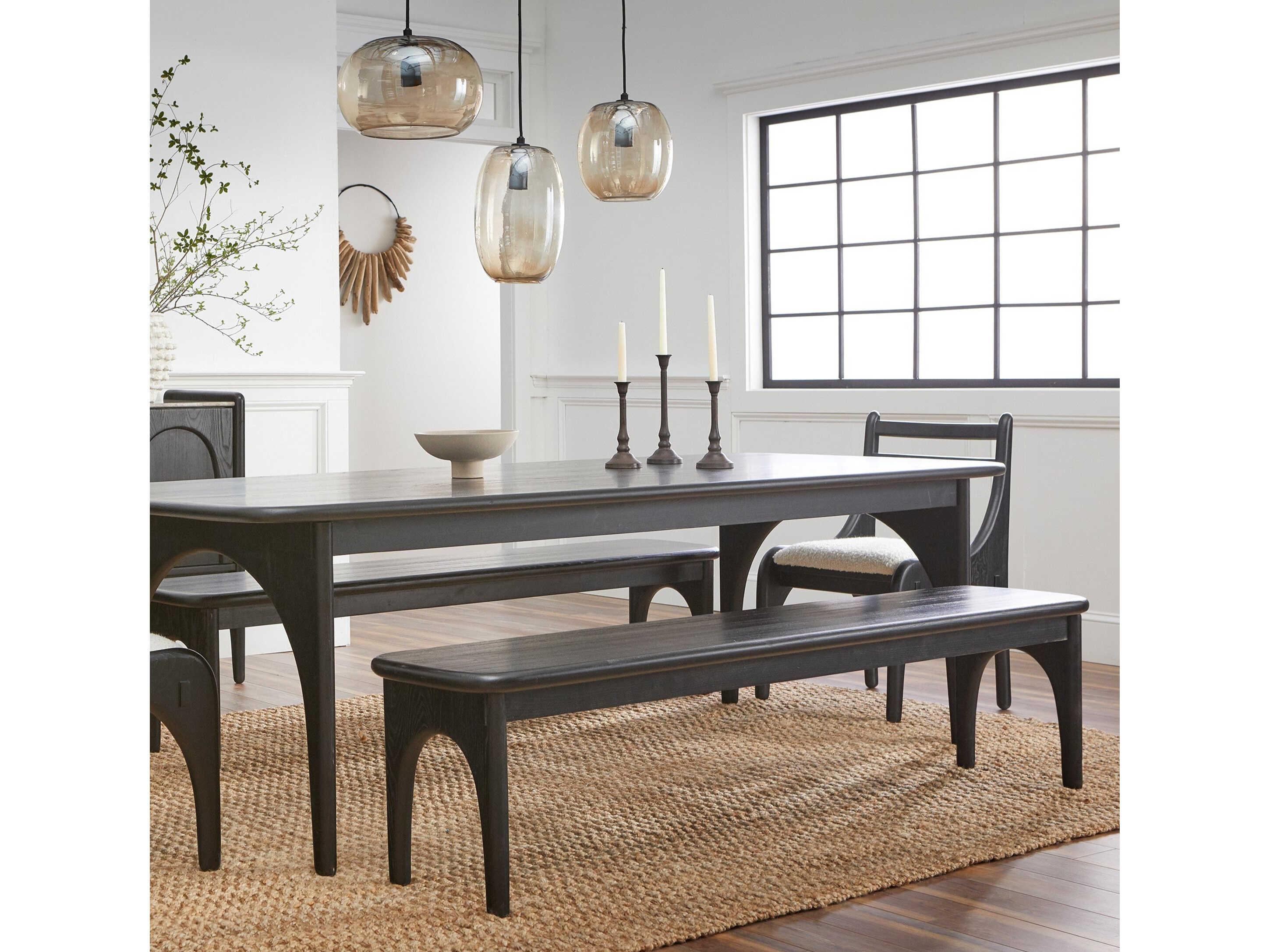 Union Home Luna Charcoal Black Accent Bench