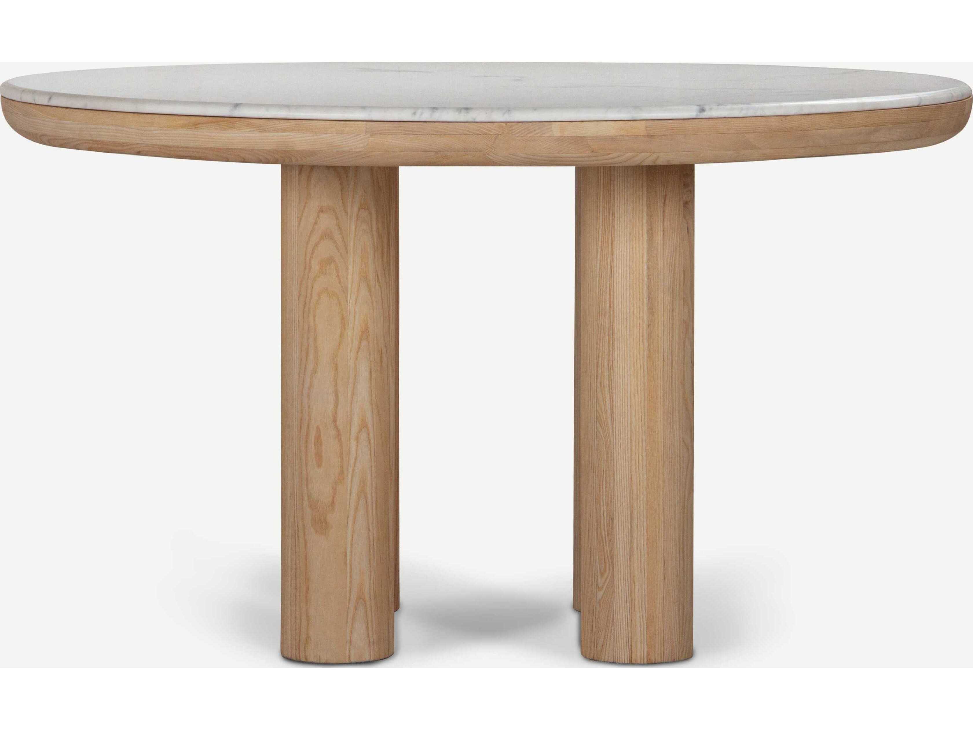 Union Home Pillar Round Marble Calm Nature Dining Table