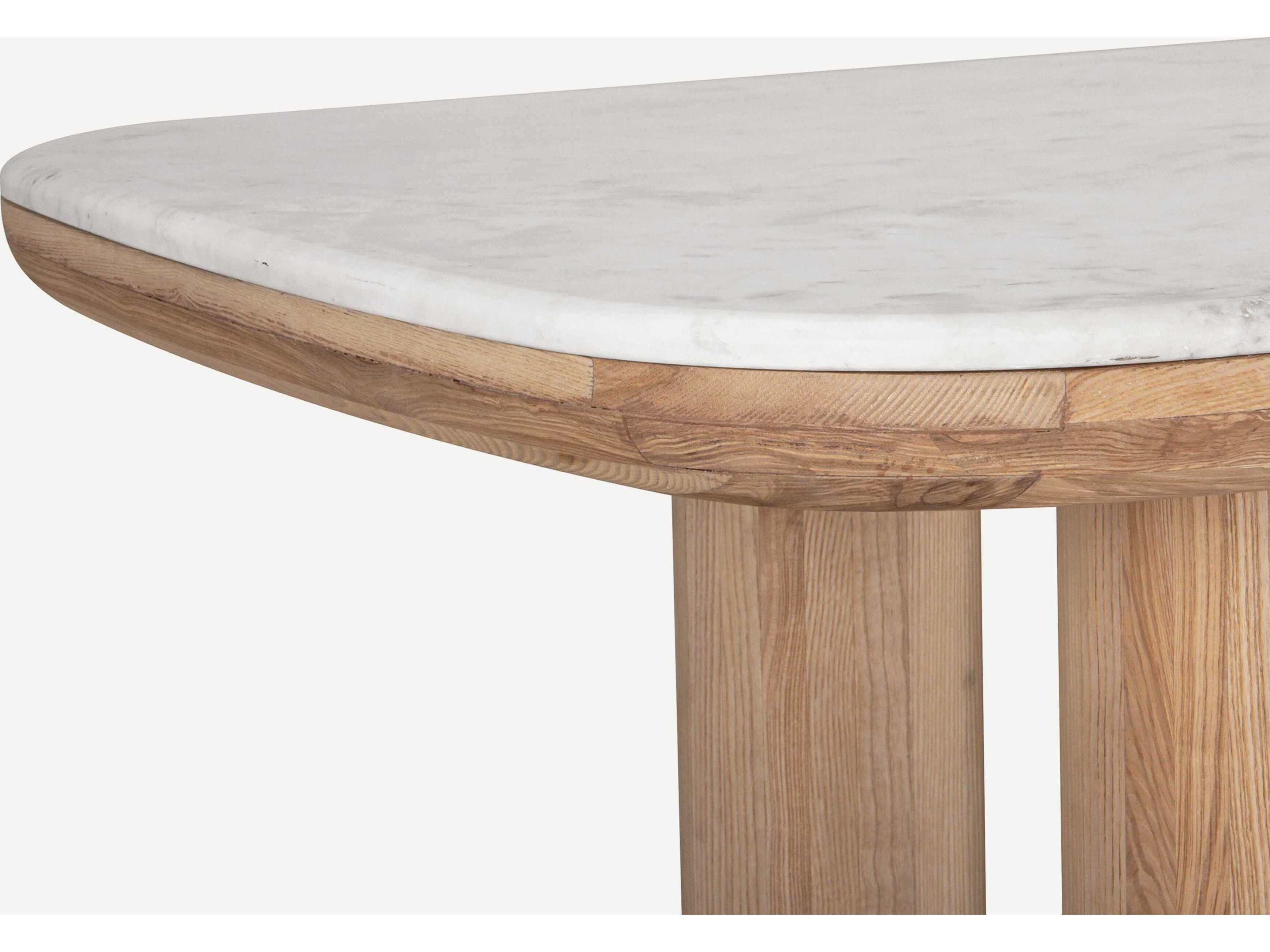 Union Home Pillar Rectangular Marble Calm Nature Dining Table