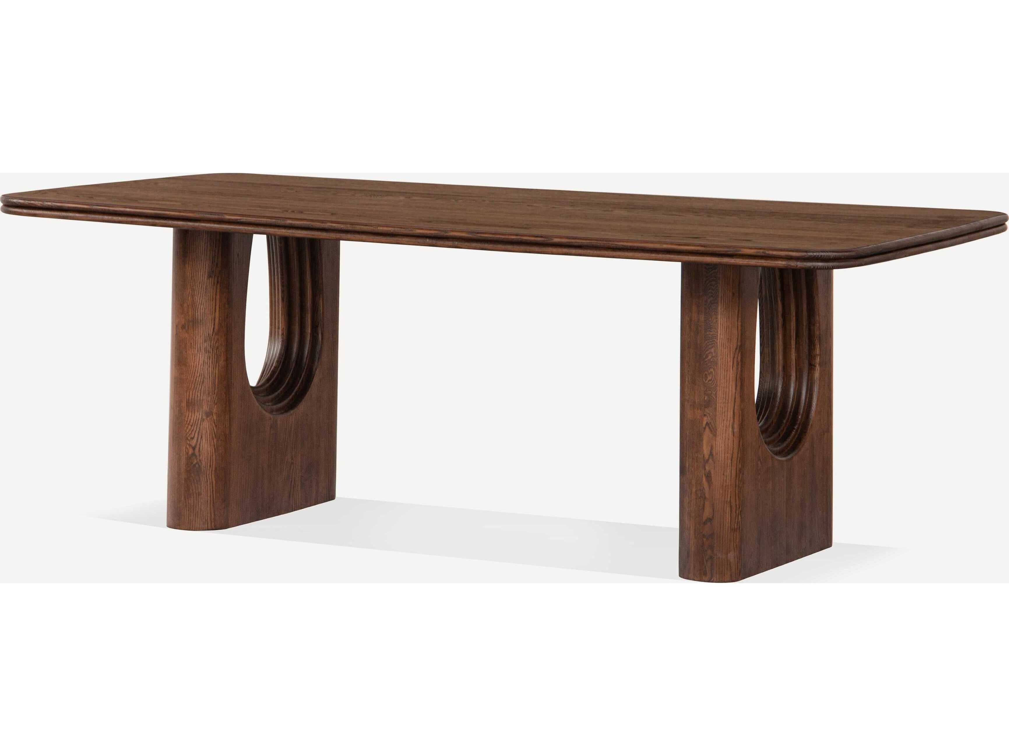 Union Home Layered Rectangular Wood Brown Dining Table