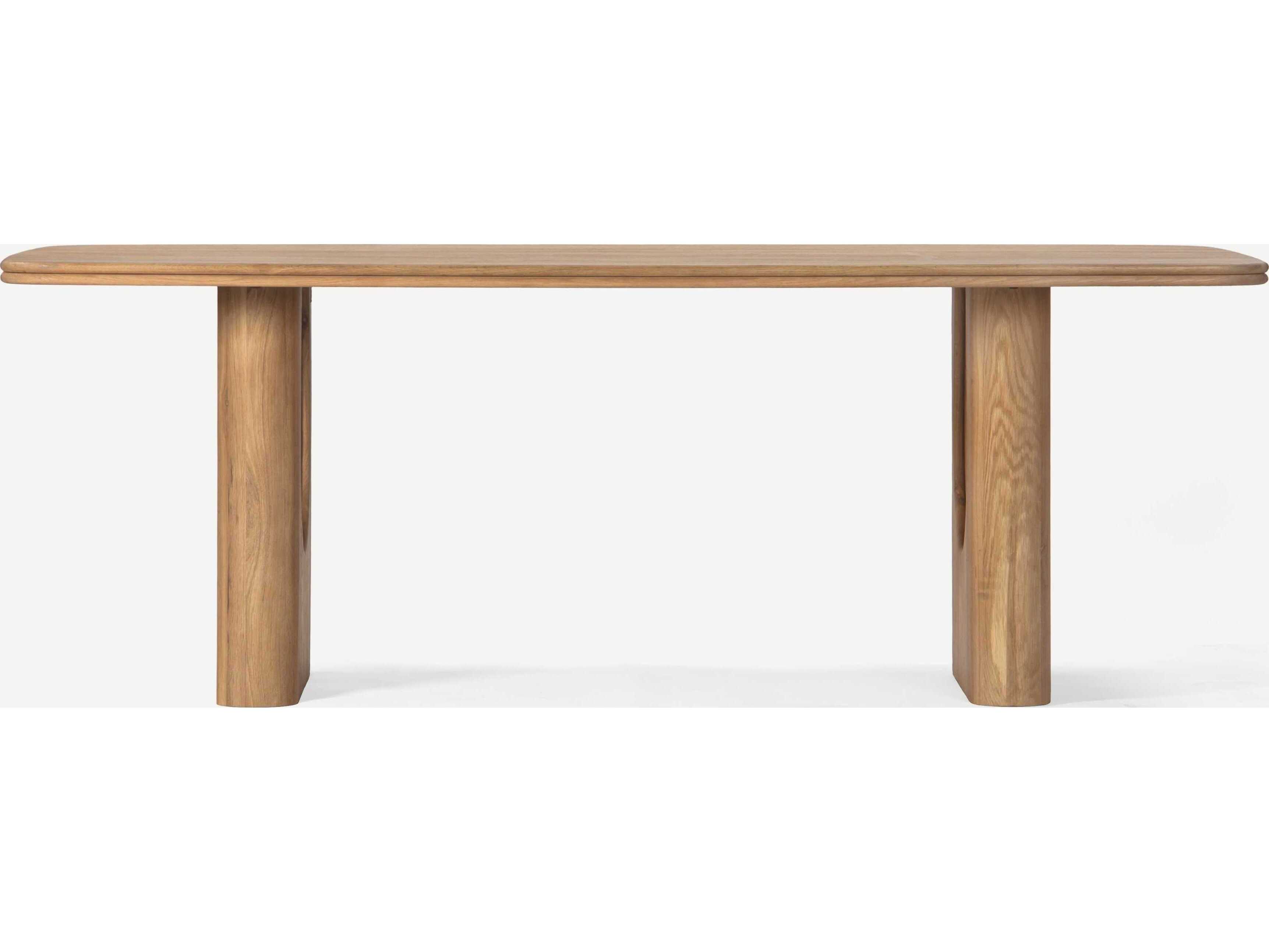Union Home Layered Rectangular Wood Natural Dining Table
