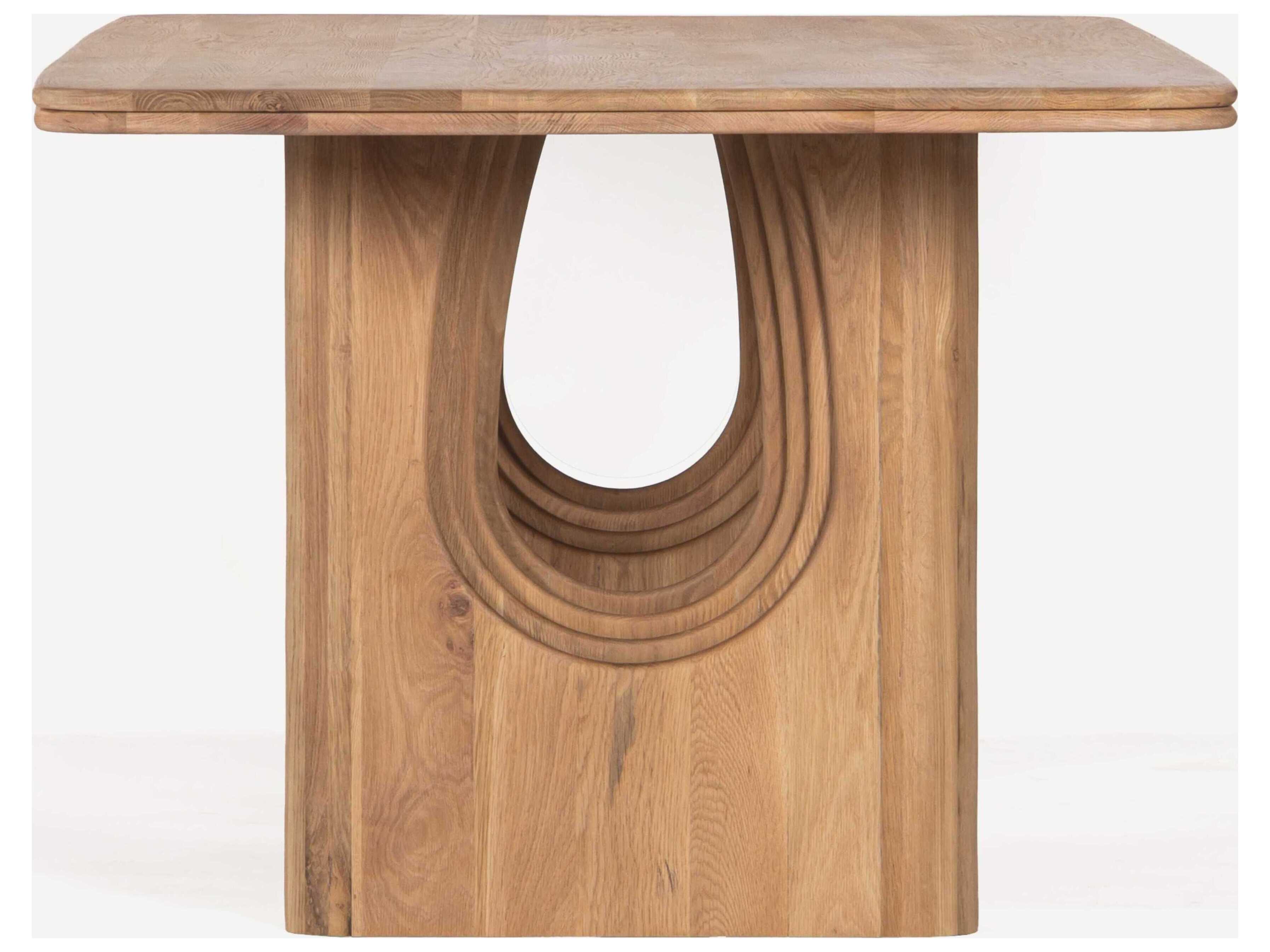 Union Home Layered Rectangular Wood Natural Dining Table