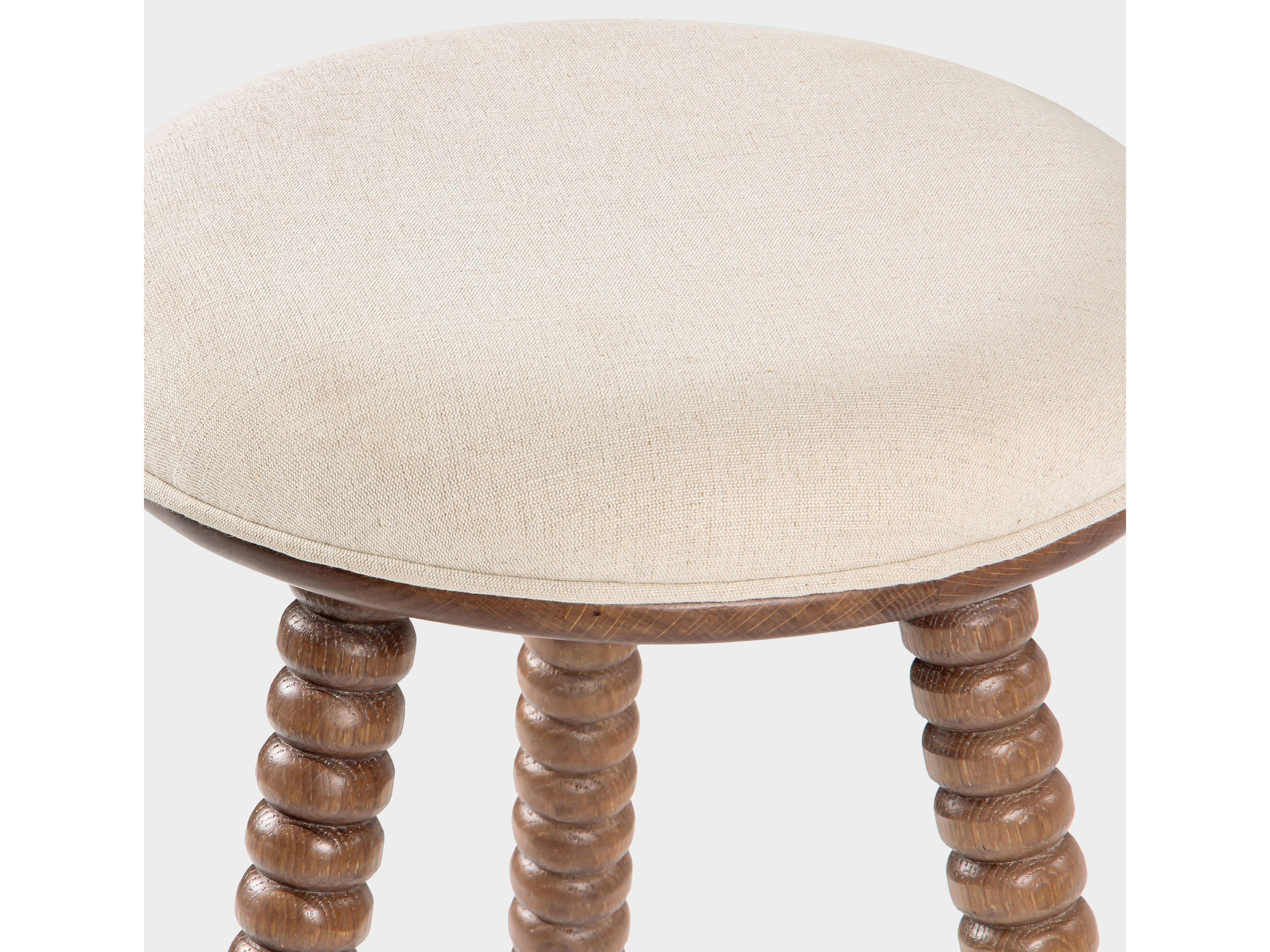 Union Home Twist Light Walnut Upholstered Oak Wood Counter Stool
