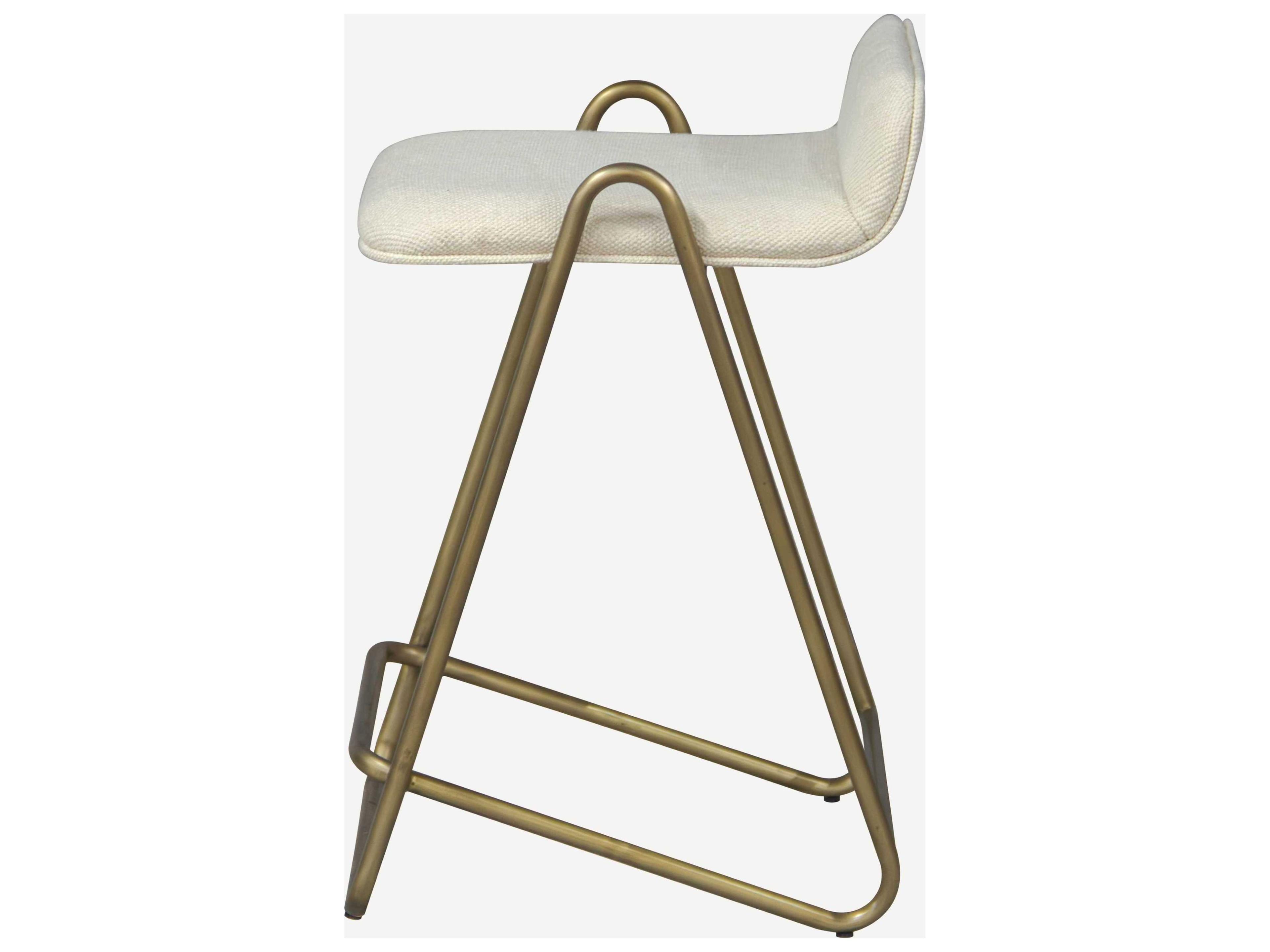 Union Home Corsica Antique Brass Upholstered Counter Stool