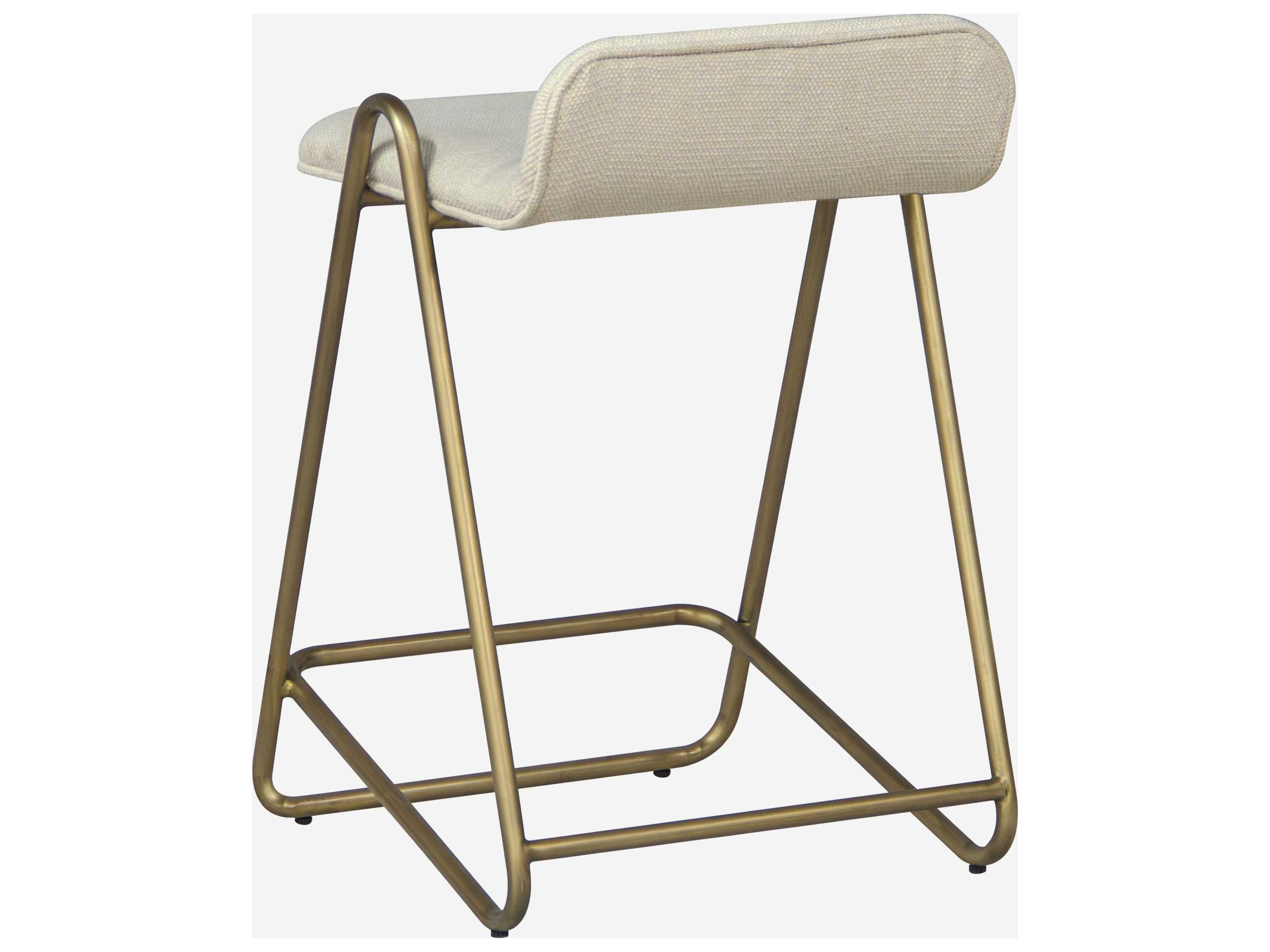 Union Home Corsica Antique Brass Upholstered Counter Stool