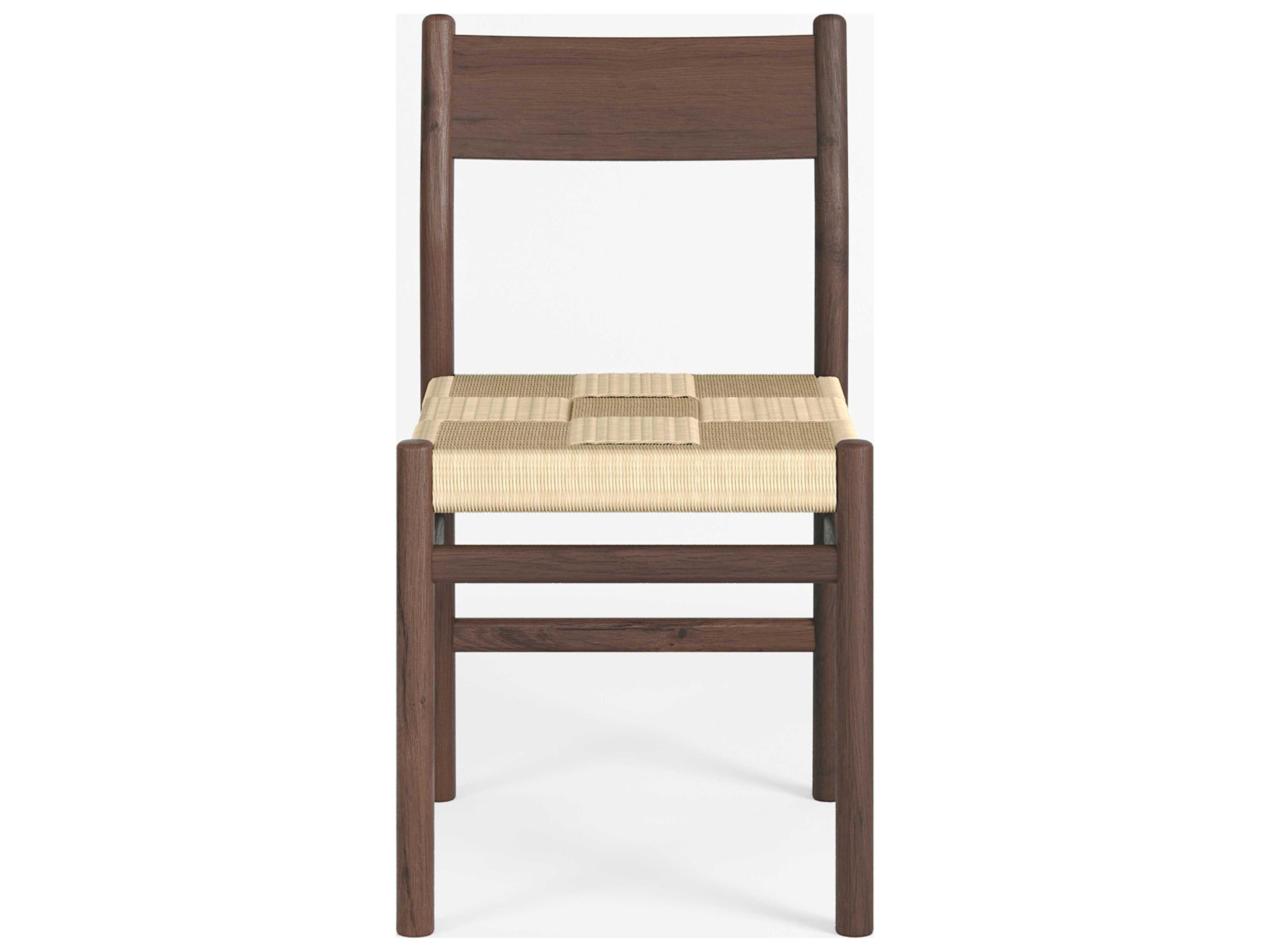Union Home Asher Oak Wood Brown Armless Dining Chair Set of 2