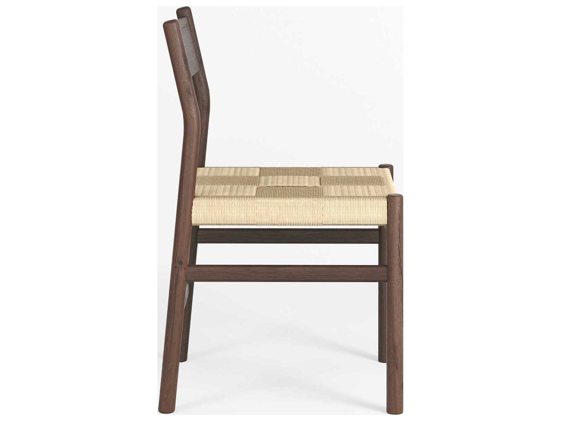 Union Home Asher Oak Wood Brown Armless Dining Chair Set of 2