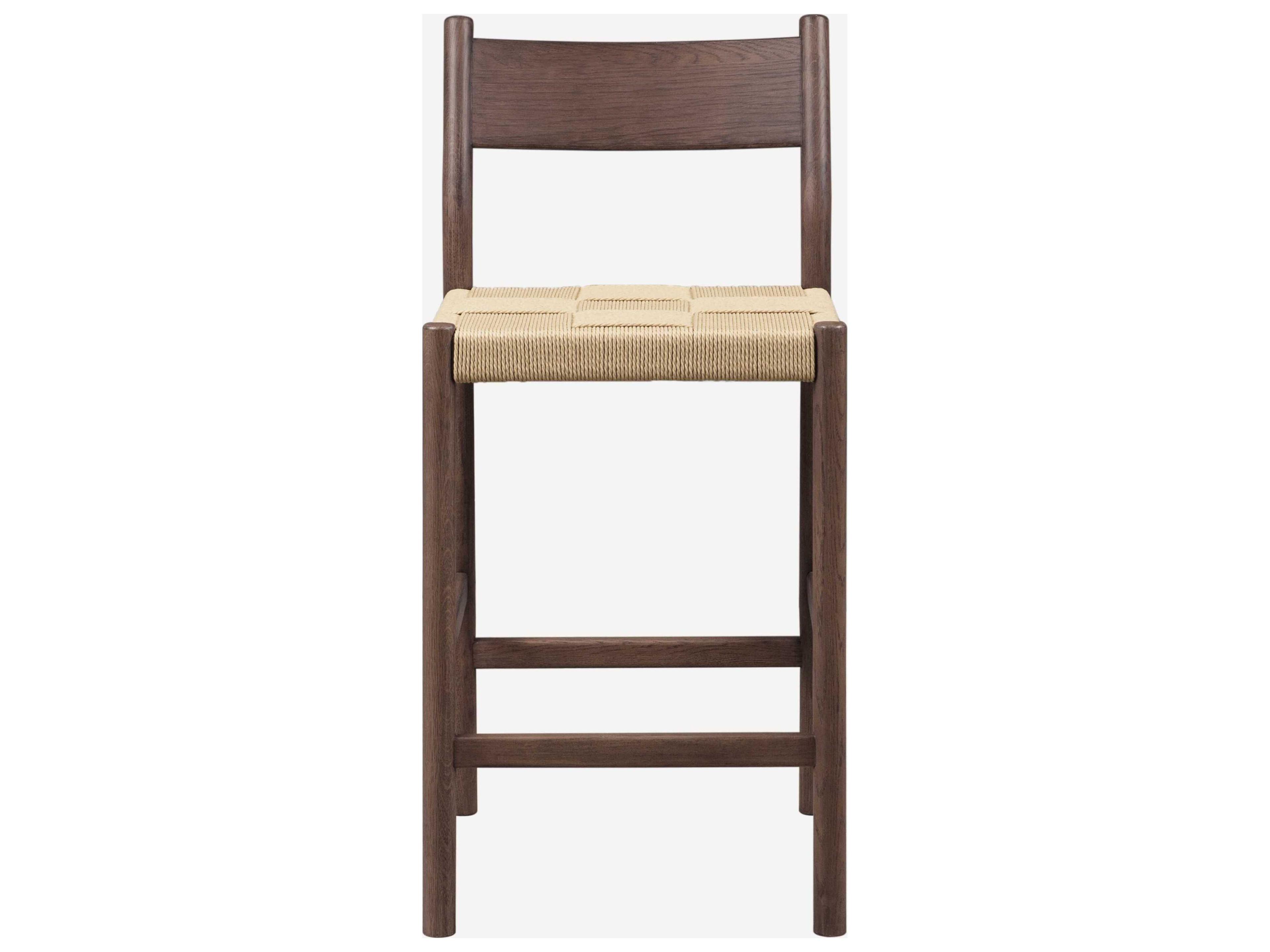 Union Home Asher Walnut Oak Wood Counter Stool