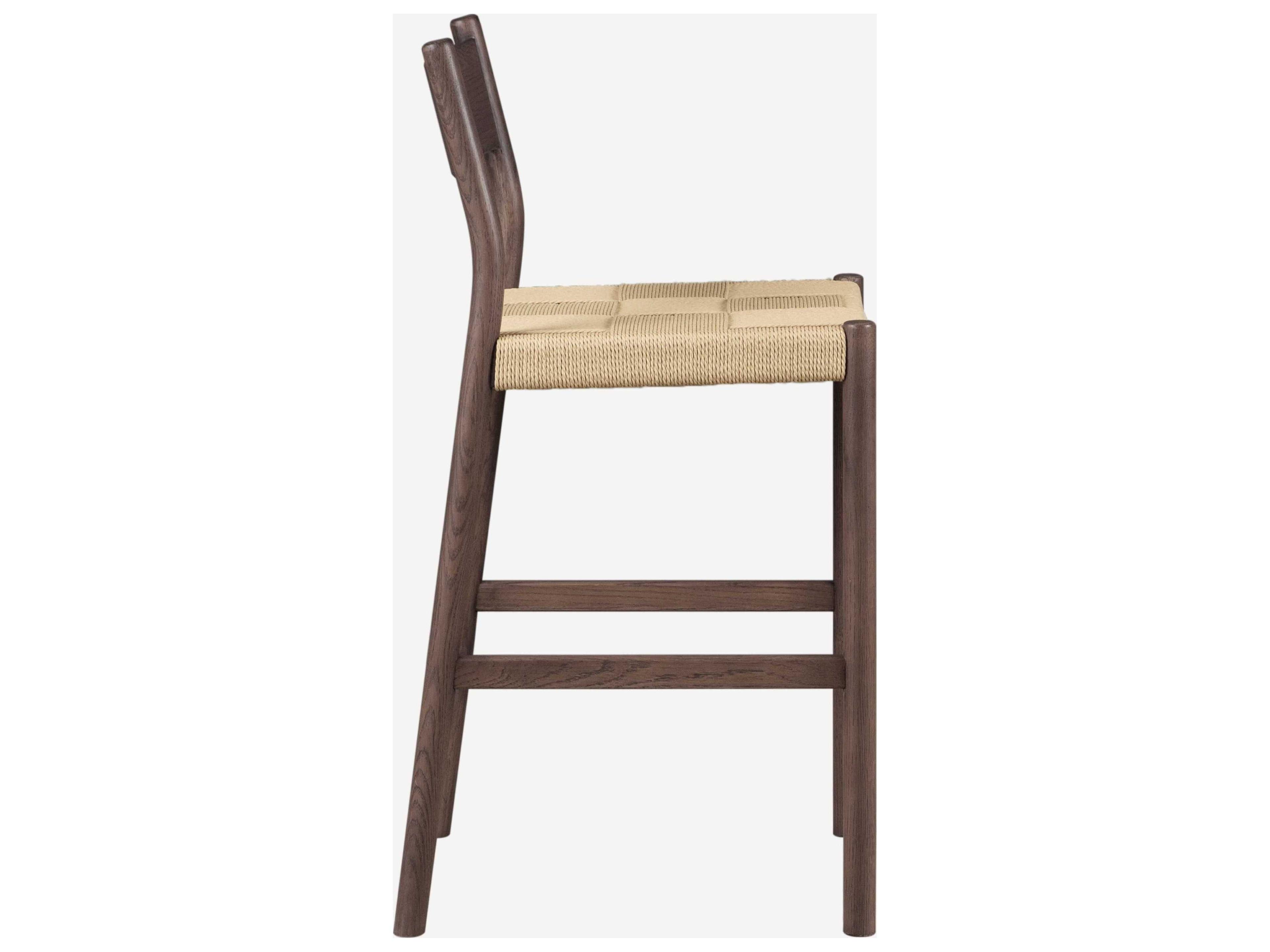 Union Home Asher Walnut Oak Wood Counter Stool
