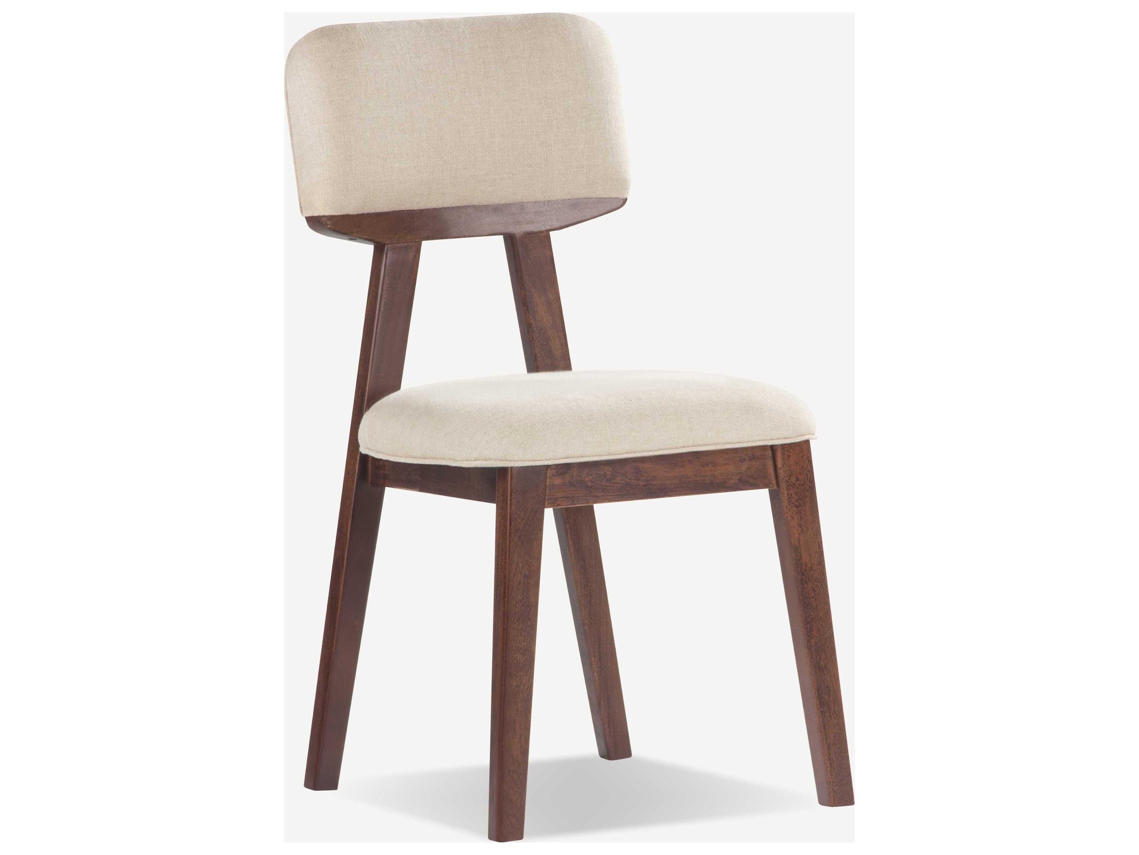 Union Home Tangent Acacia Wood Brown Upholstered Armless Dining Chair