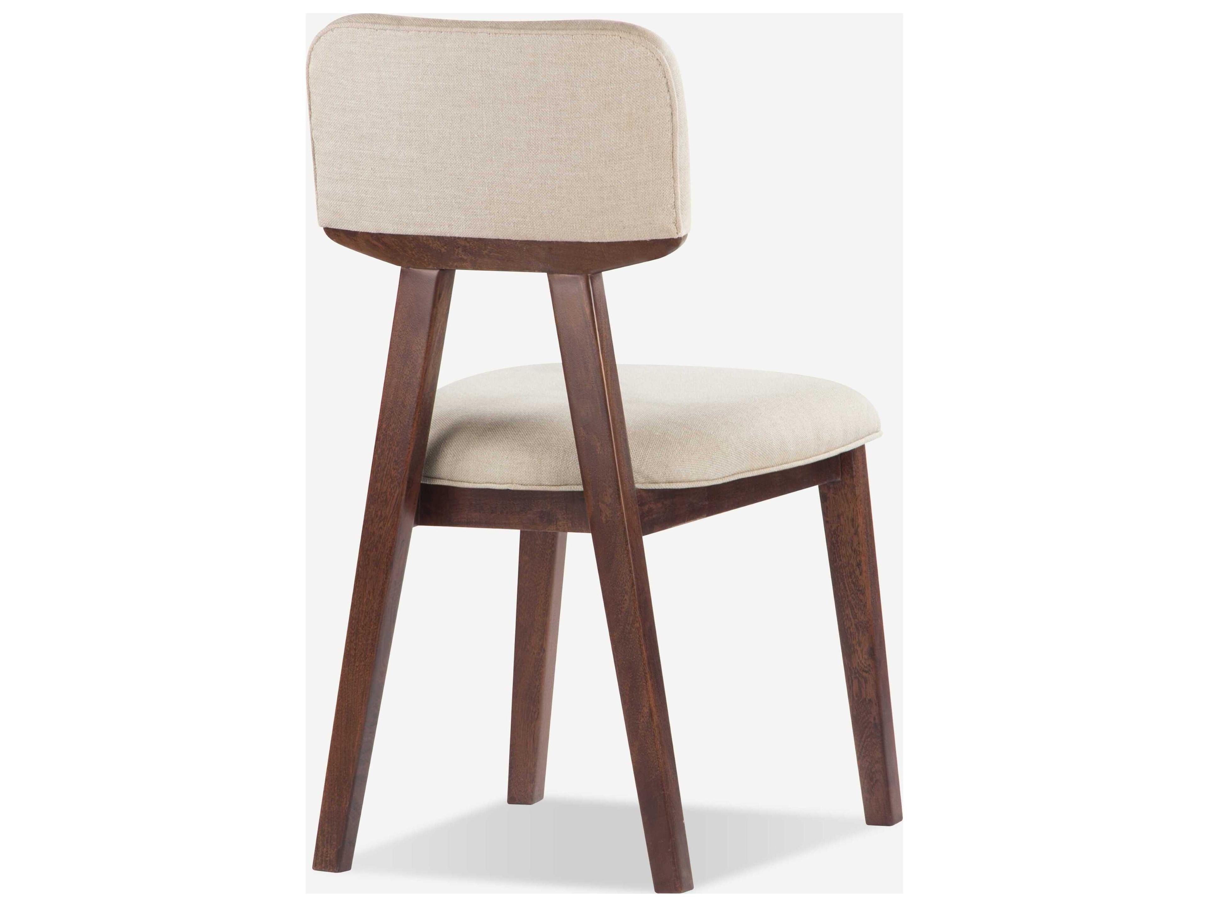 Union Home Tangent Acacia Wood Brown Upholstered Armless Dining Chair