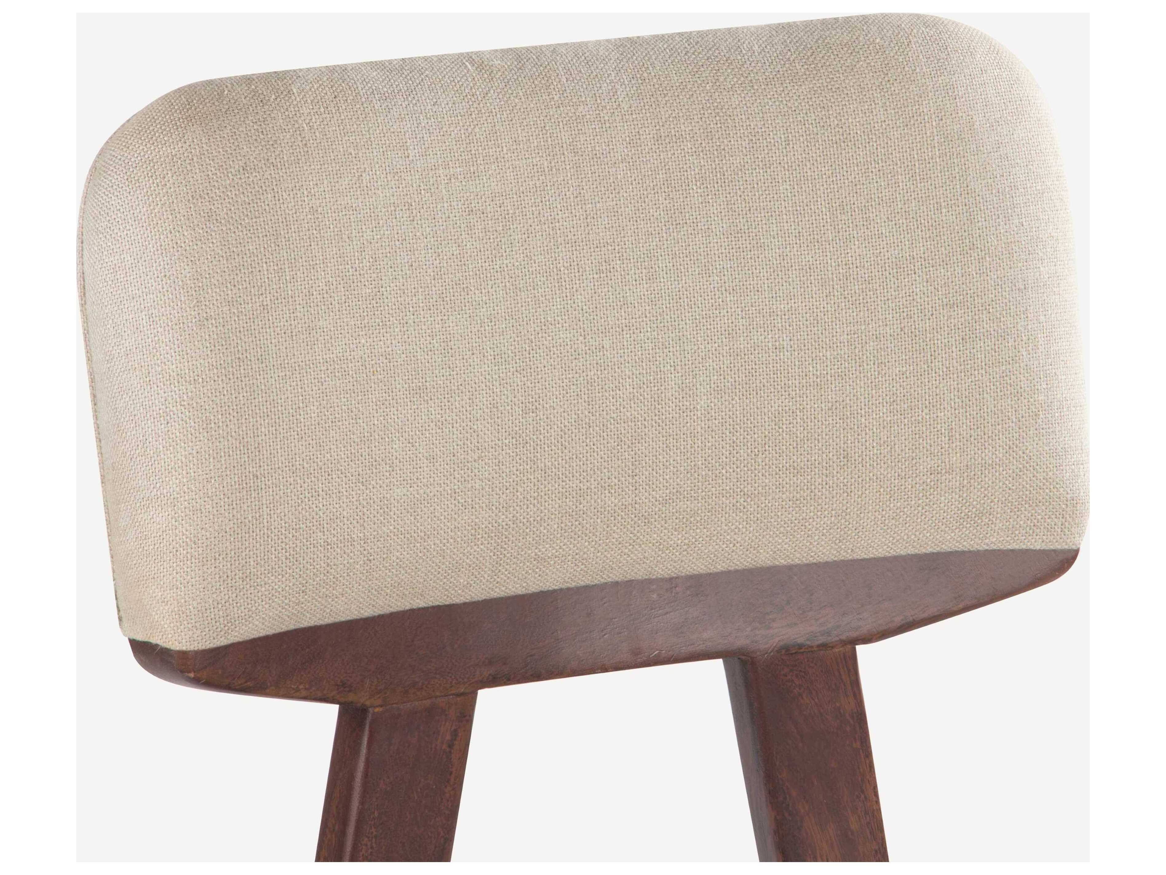 Union Home Tangent Acacia Wood Brown Upholstered Armless Dining Chair