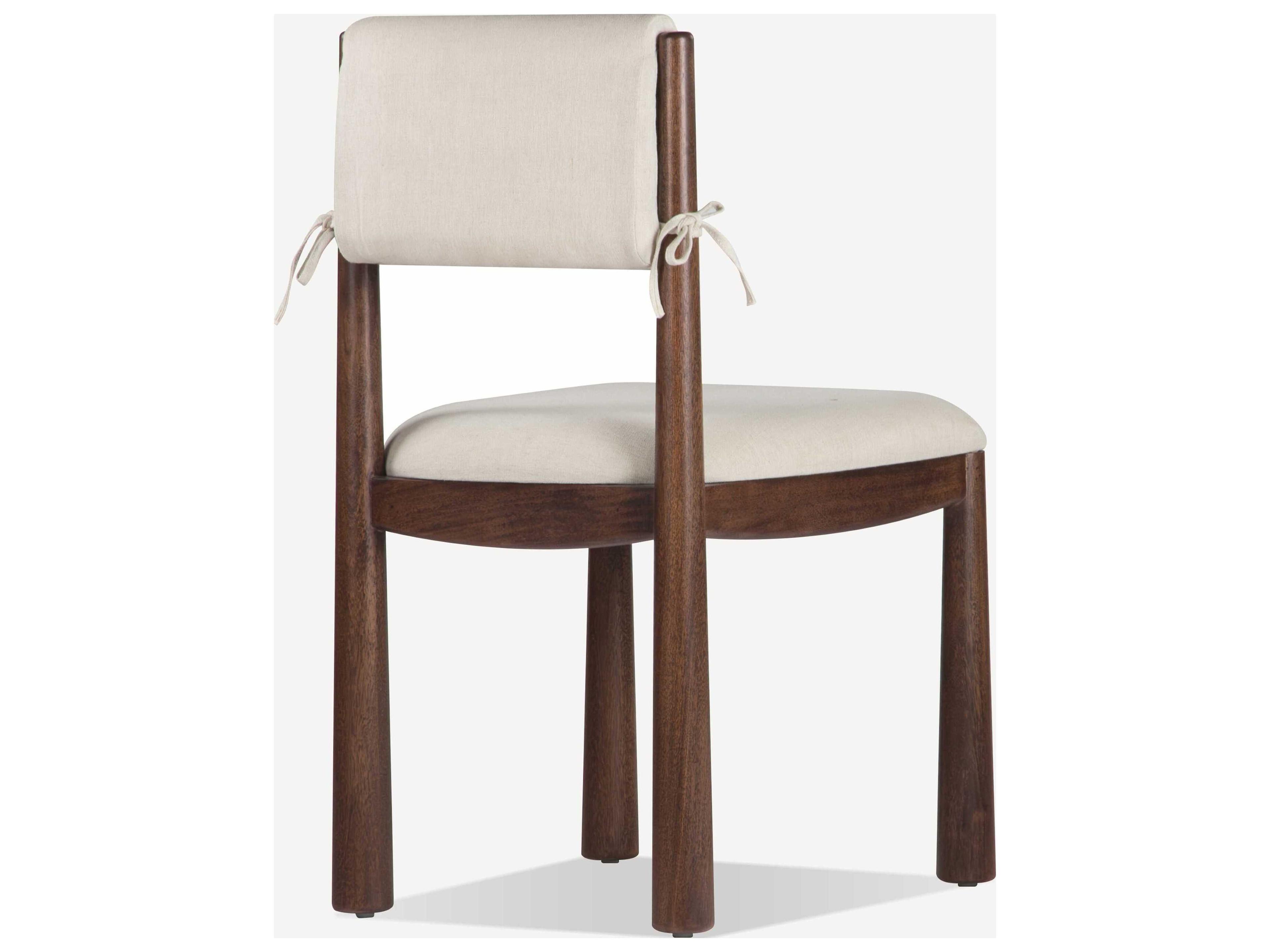 Union Home Cece Acacia Wood Brown Upholstered Armless Dining Chair