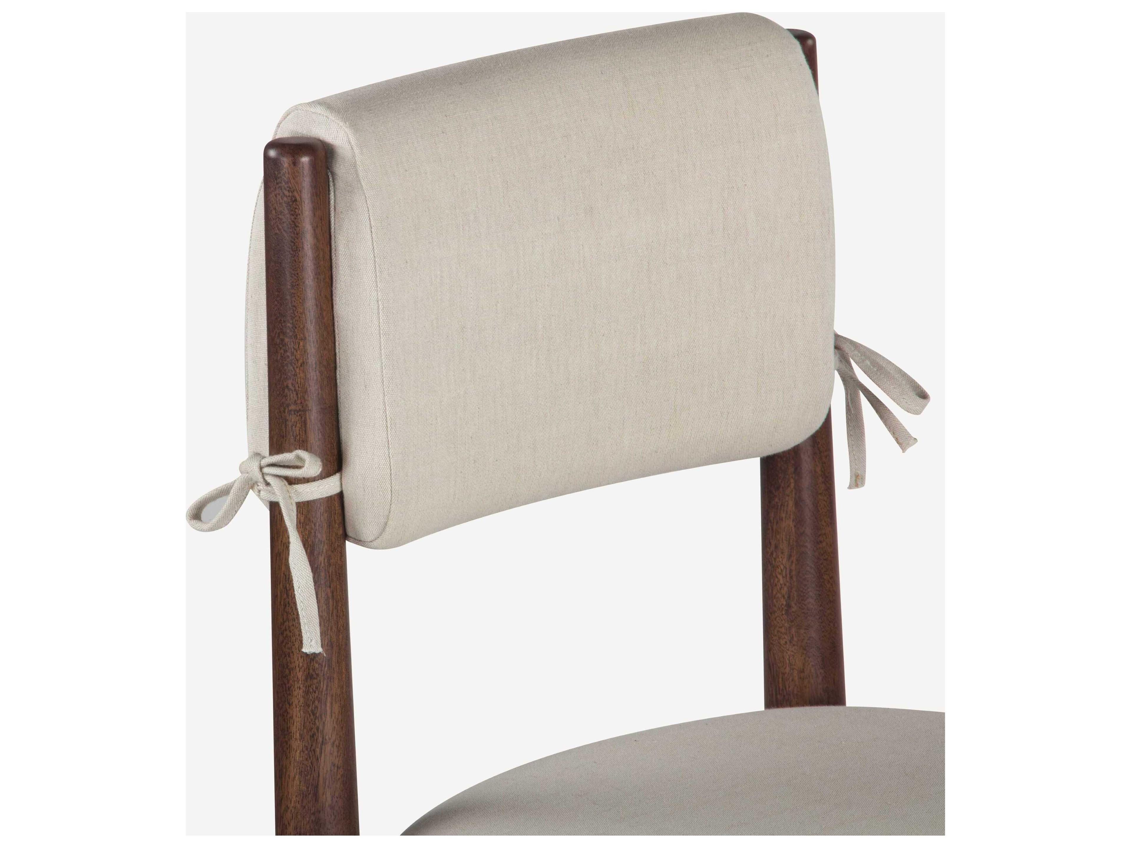 Union Home Cece Acacia Wood Brown Upholstered Armless Dining Chair