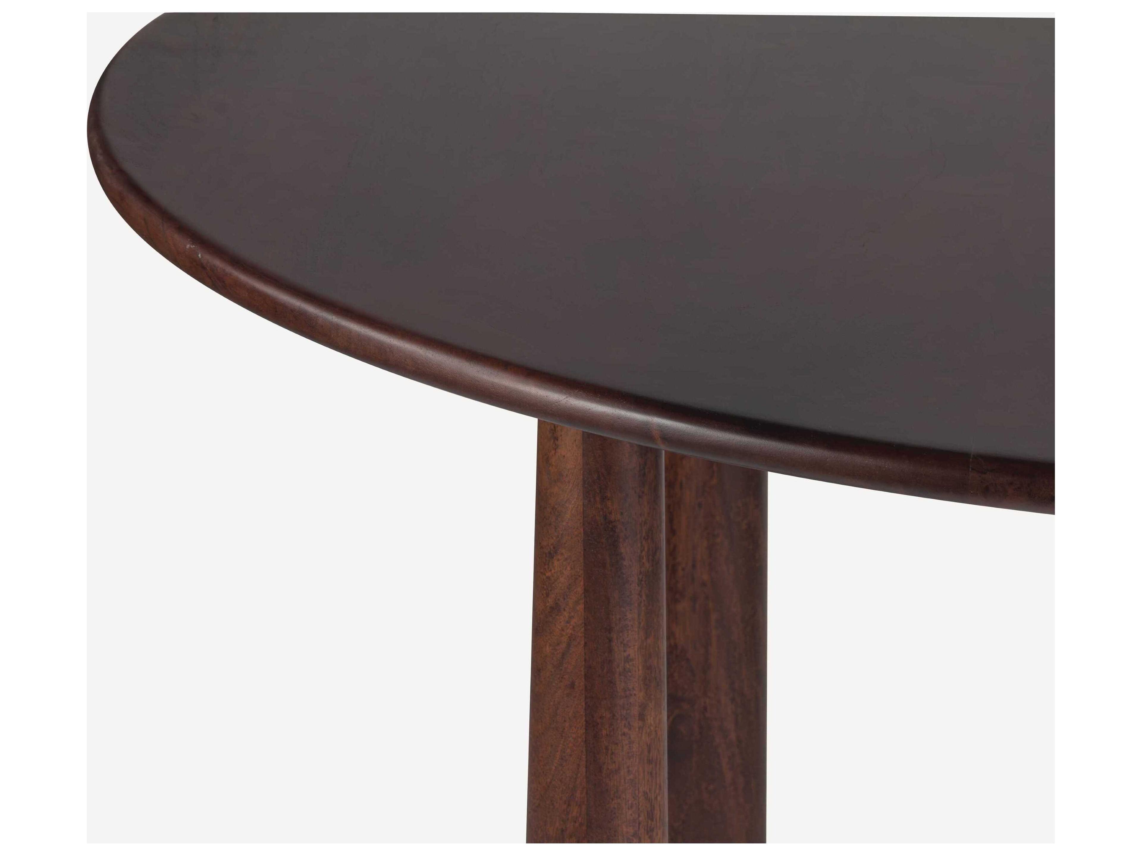 Union Home Cece Round Wood Porto Dark Dining Table